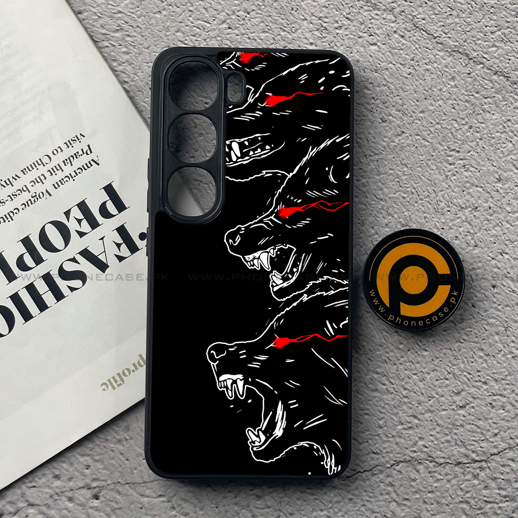 Vivo V40 Lite (IDN) - Black Art Series - Premium Metal Printed soft Bumper Shock Proof Case