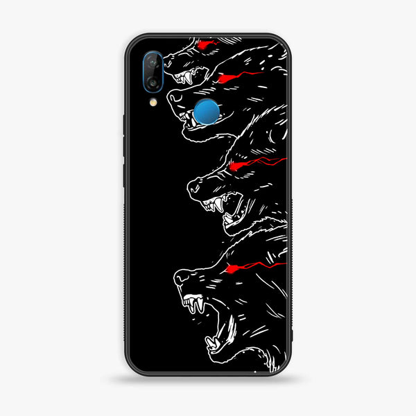 Huawei P20 lite - Black Art Design 7 - Premium Printed Glass soft Bumper shock Proof Case CS-15781