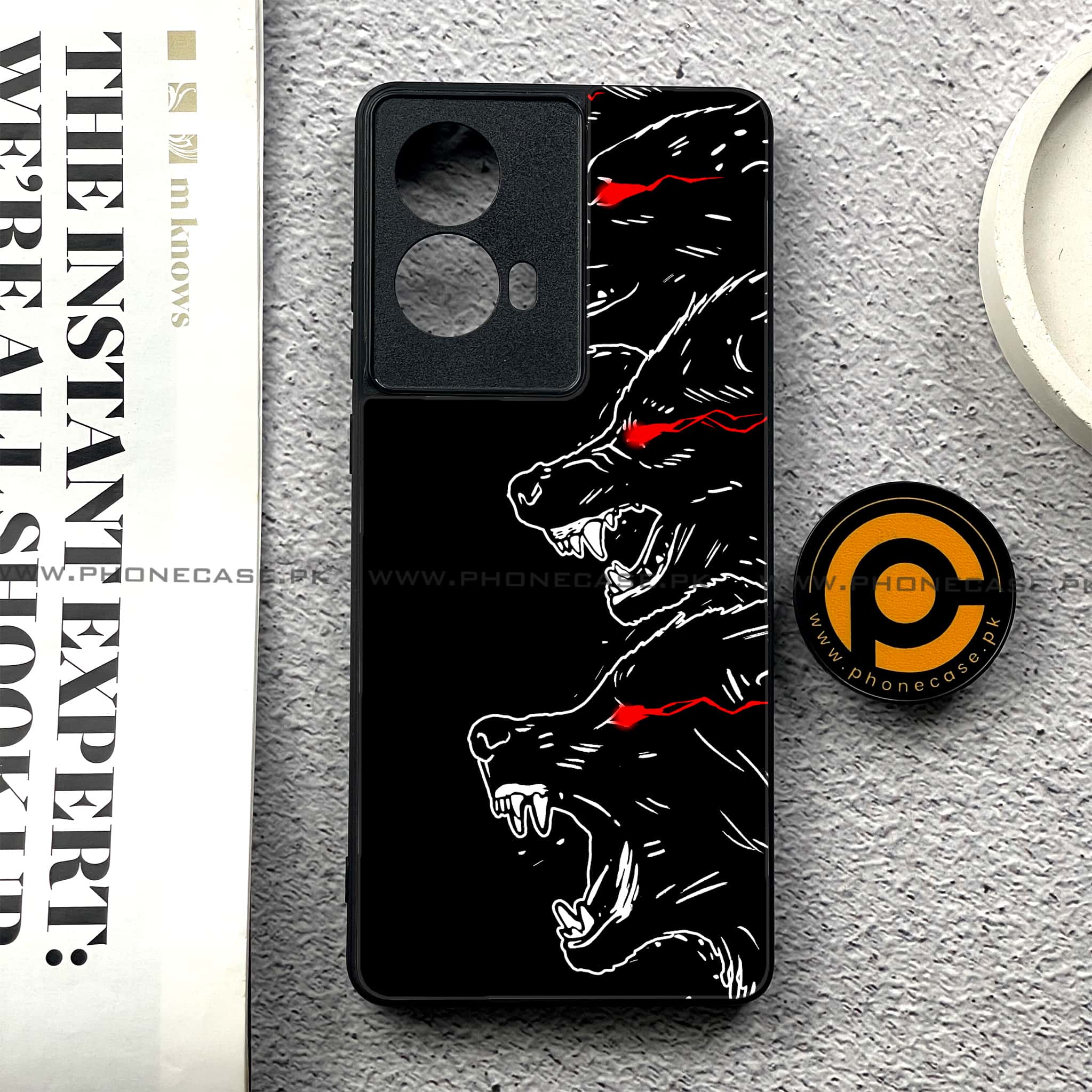 Moto G85 - Black Art Series - Premium Printed Glass soft Bumper shock Proof Case