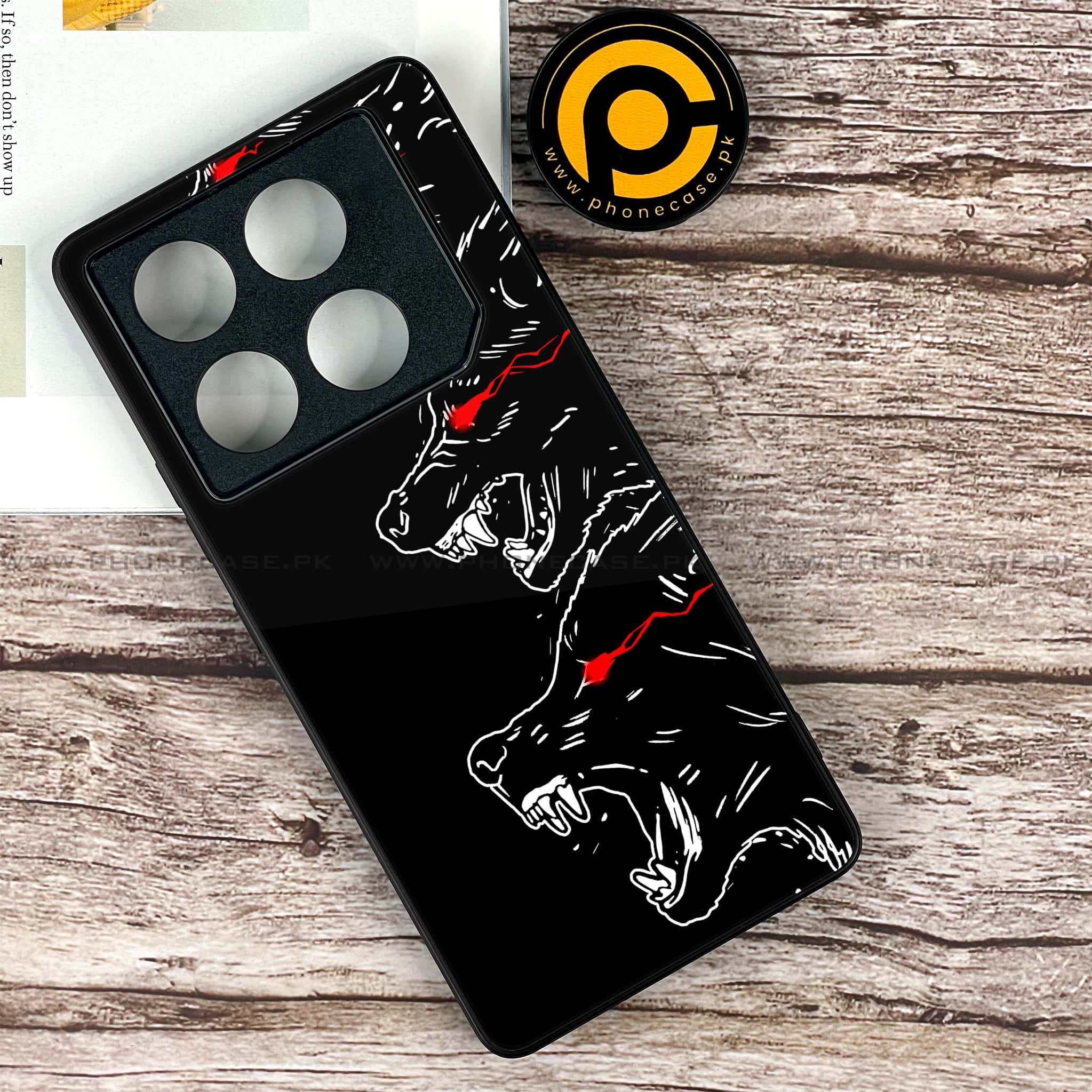 Infinix GT 20 Pro - Black Art Series - Premium Printed Glass soft Bumper shock Proof Case