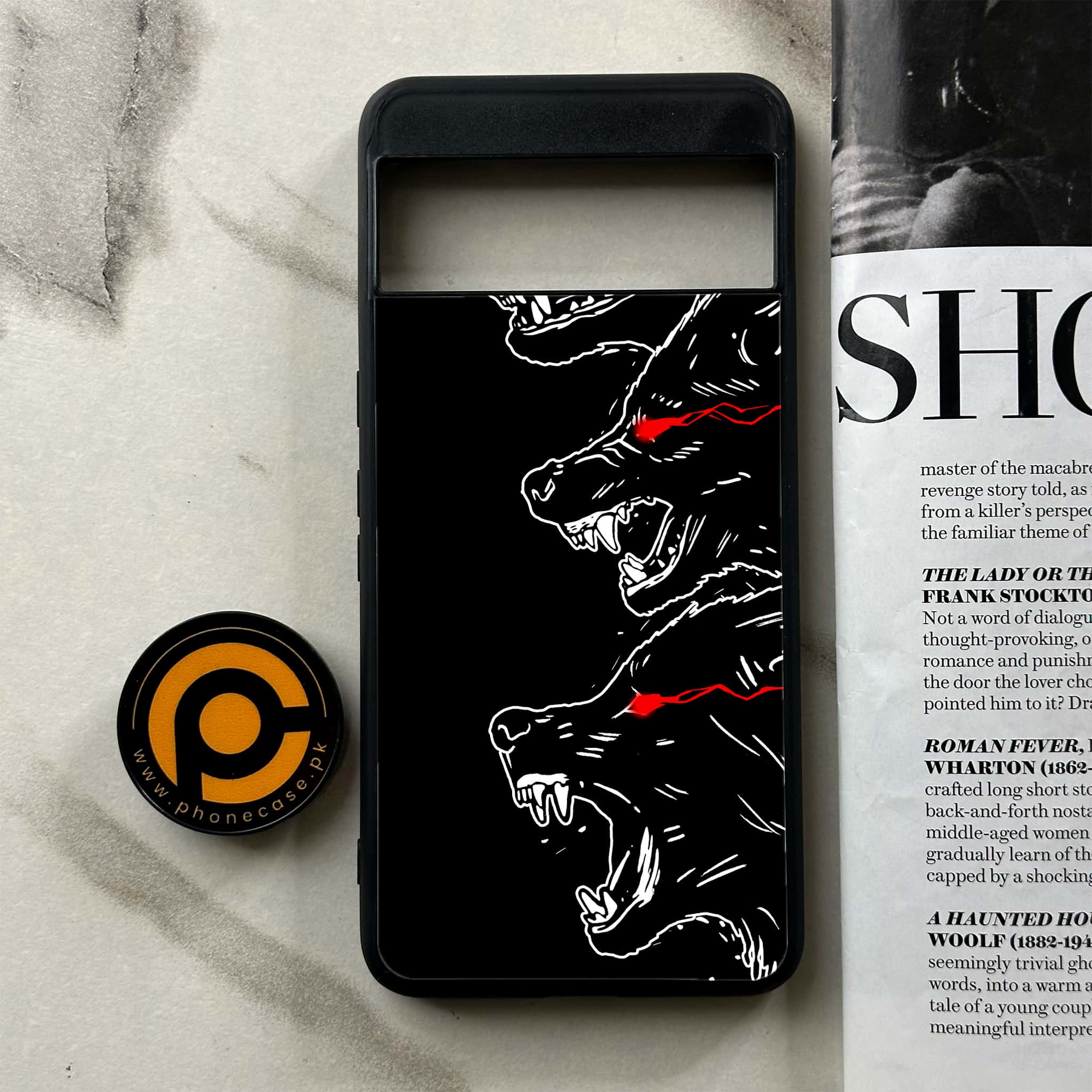 Google Pixel 8a - Black Art Series - Premium Printed soft Bumper Shock Proof Case