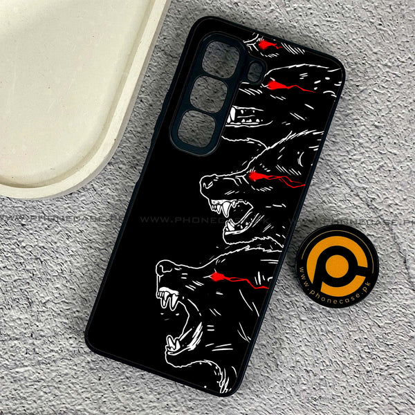 Infinix Hot 50 Pro - Black Art Design 7- Premium Metal Printed soft Bumper shock Proof Case CS-51034