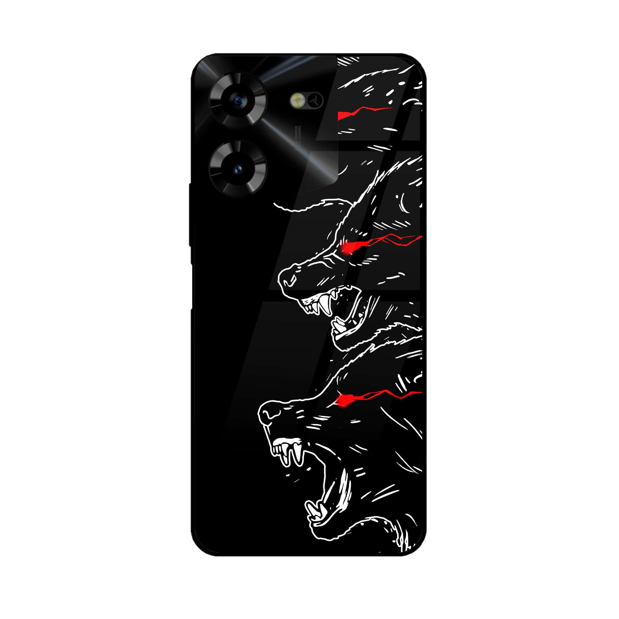 Tecno Pova 5 Pro - Black Art Series - Premium Printed Glass soft Bumper shock Proof Case