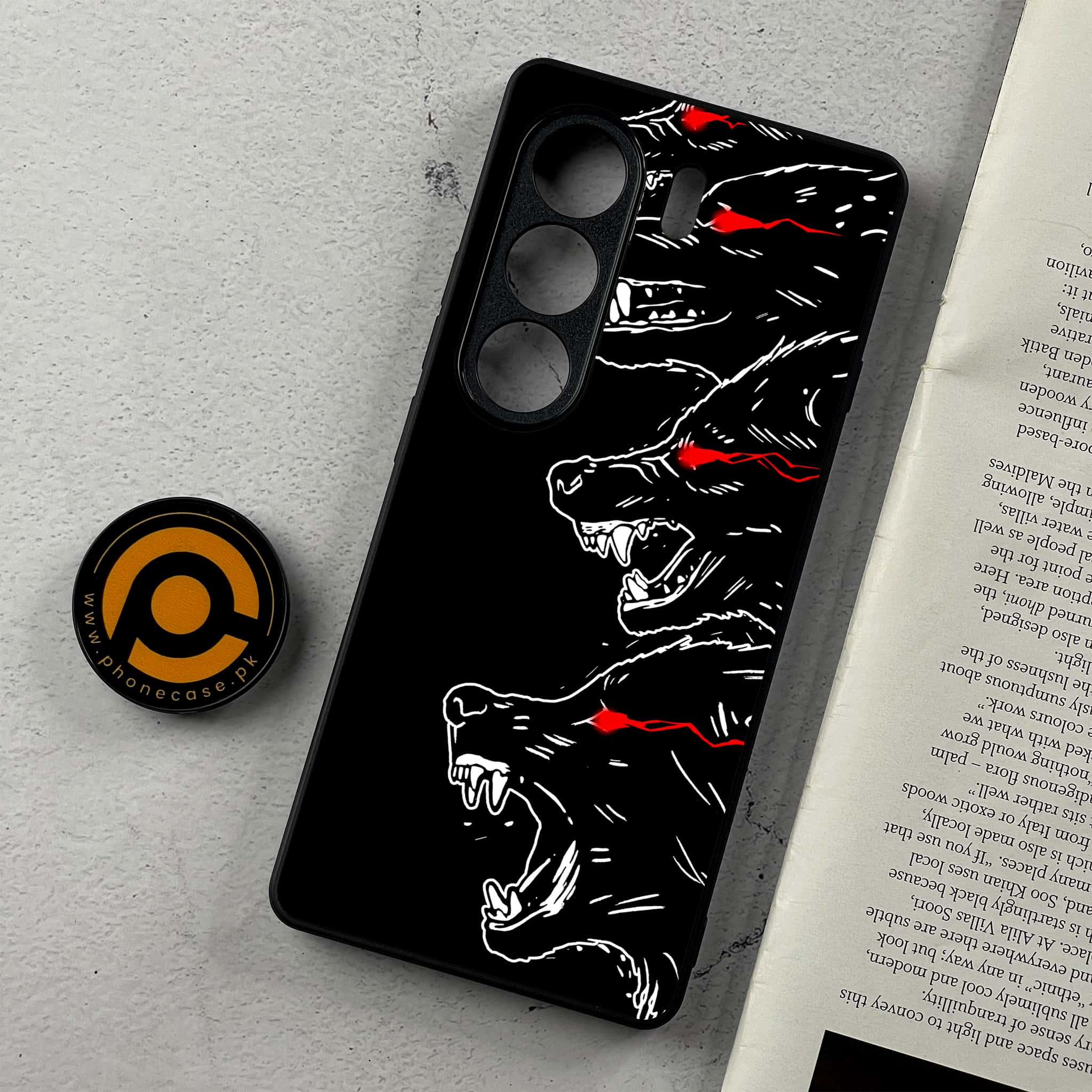 Tecno Camon 40 Pro - Black Art Series - Premium Metal Printed Soft Bumper Shockproof Case