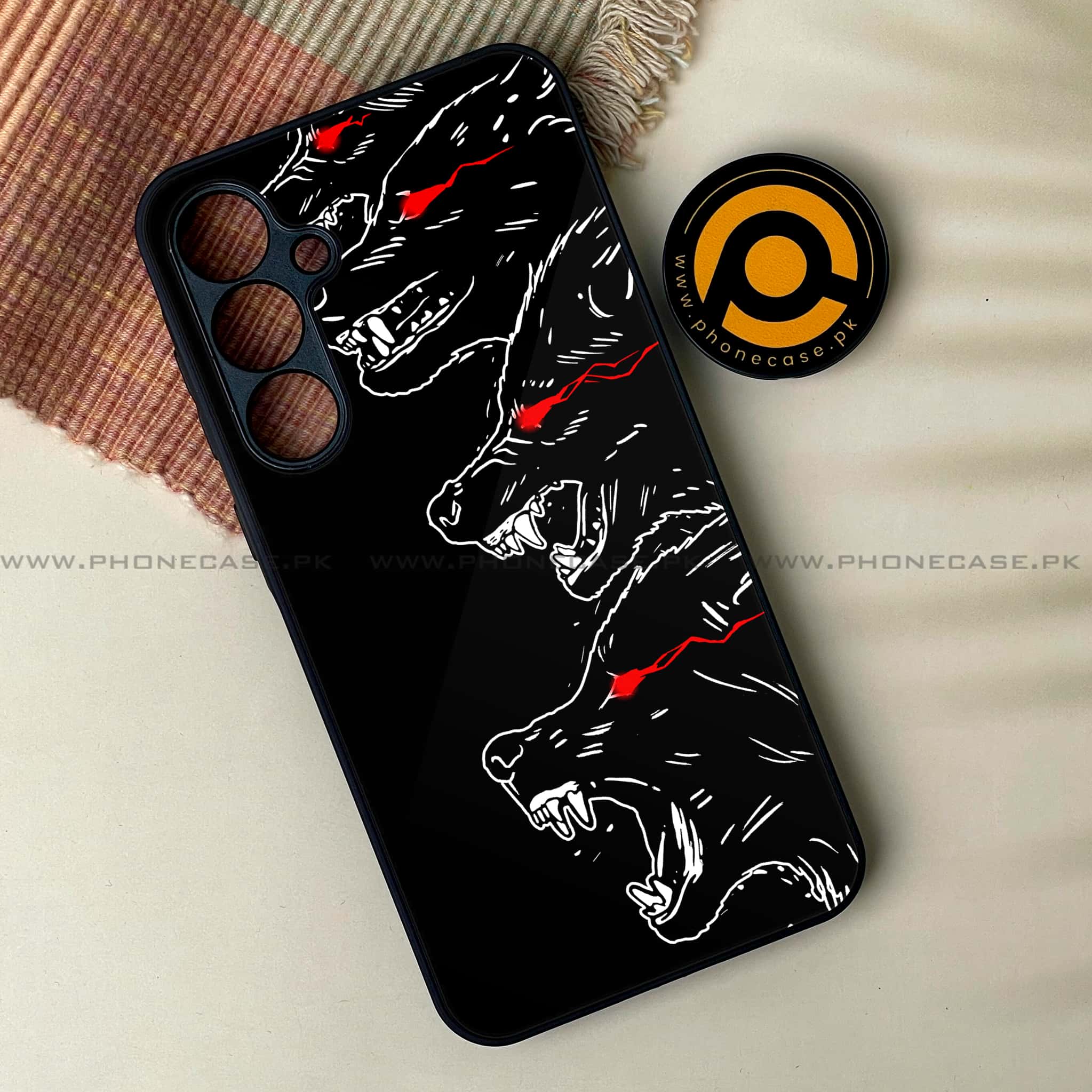 Samsung Galaxy A54 - Black Art Series - Premium Printed Glass soft Bumper shock Proof Case