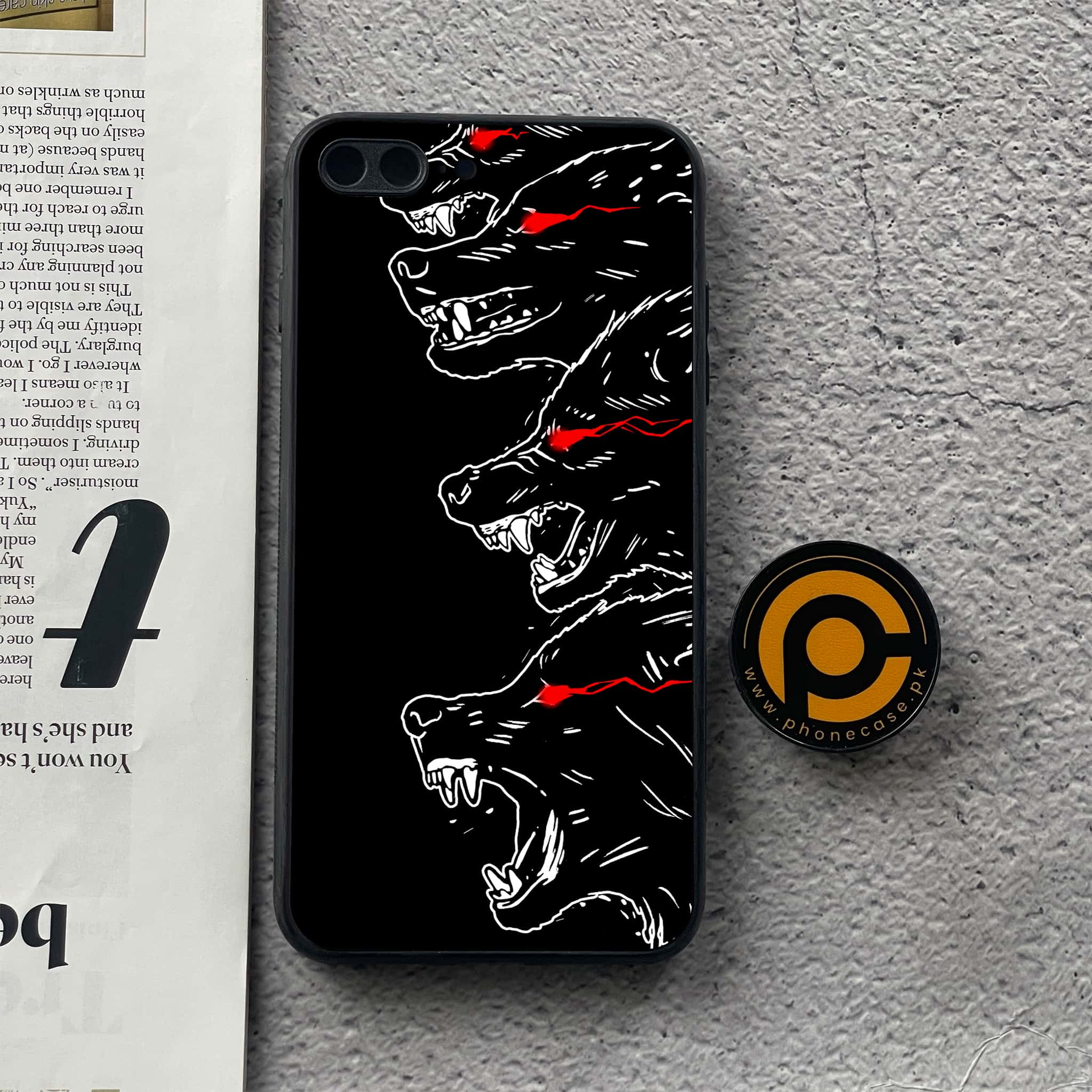 iPhone 7Plus - Black Art Series - Premium Printed Glass soft Bumper shock Proof Case
