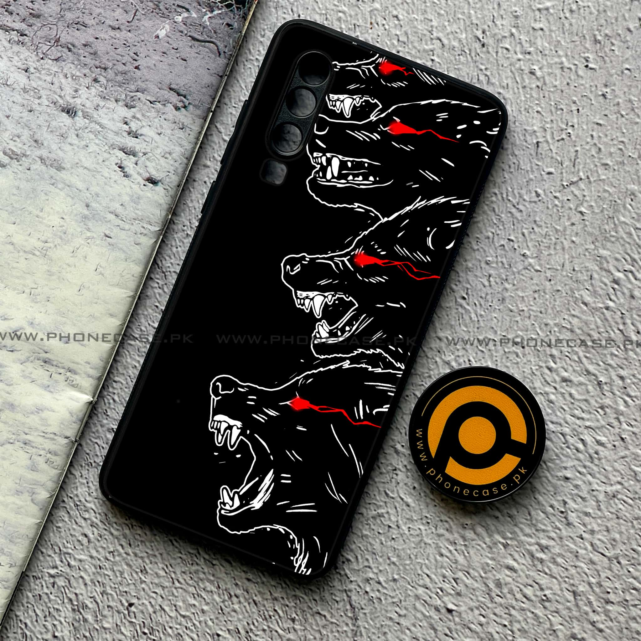 Huawei P30 - Black Art Series - Premium Printed Glass soft Bumper shock Proof Case