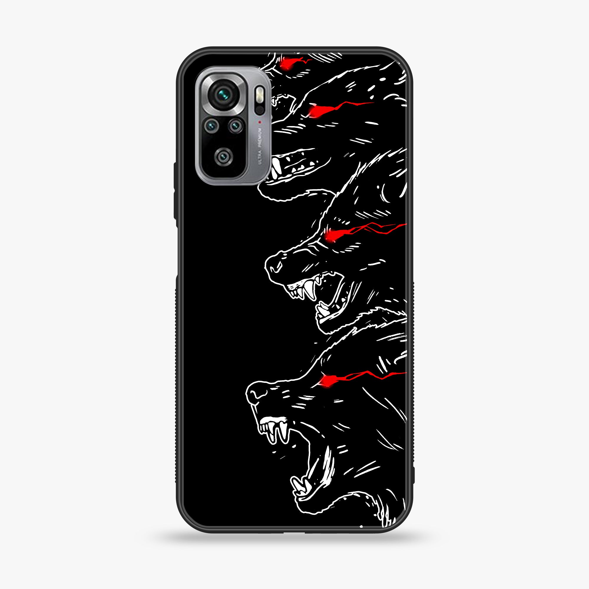 Xiaomi Redmi Note 10S - Black Art Series - Premium Printed Glass soft Bumper shock Proof Case