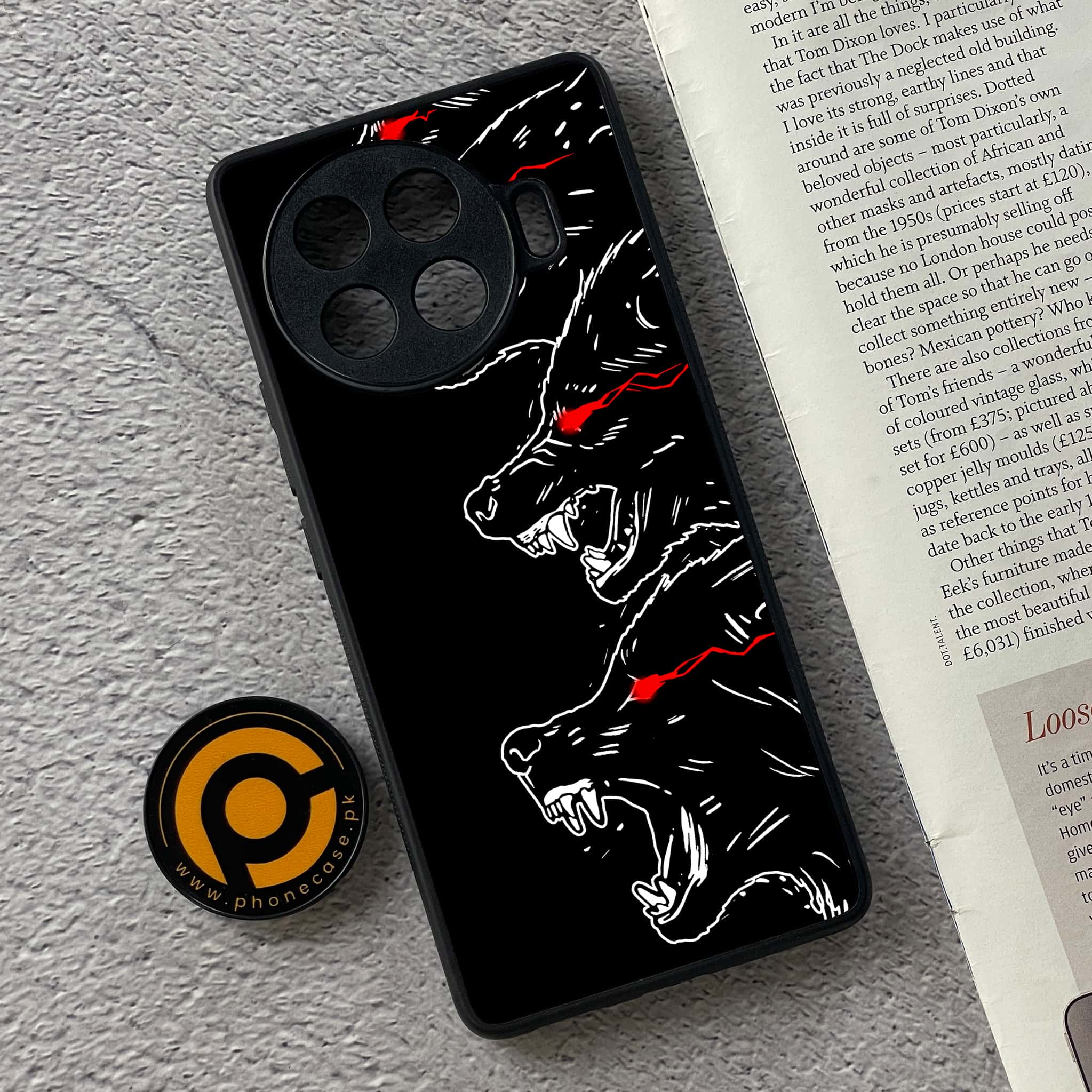 Tecno Spark 20 pro plus - Black Art Series - Premium Printed Glass soft Bumper shock Proof Case