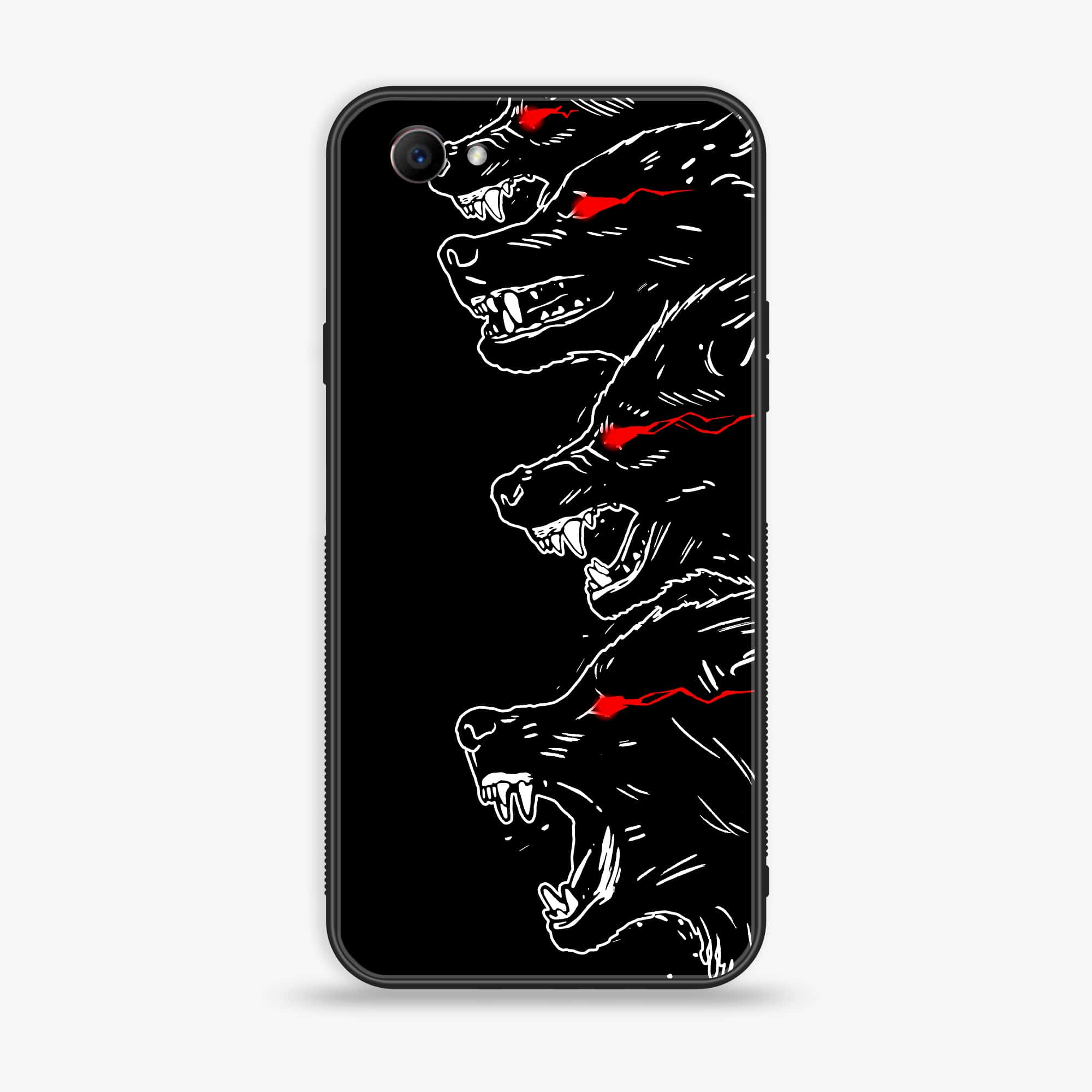 Oppo F7 Youth - Black Art Series - Premium Printed Glass soft Bumper shock Proof Case