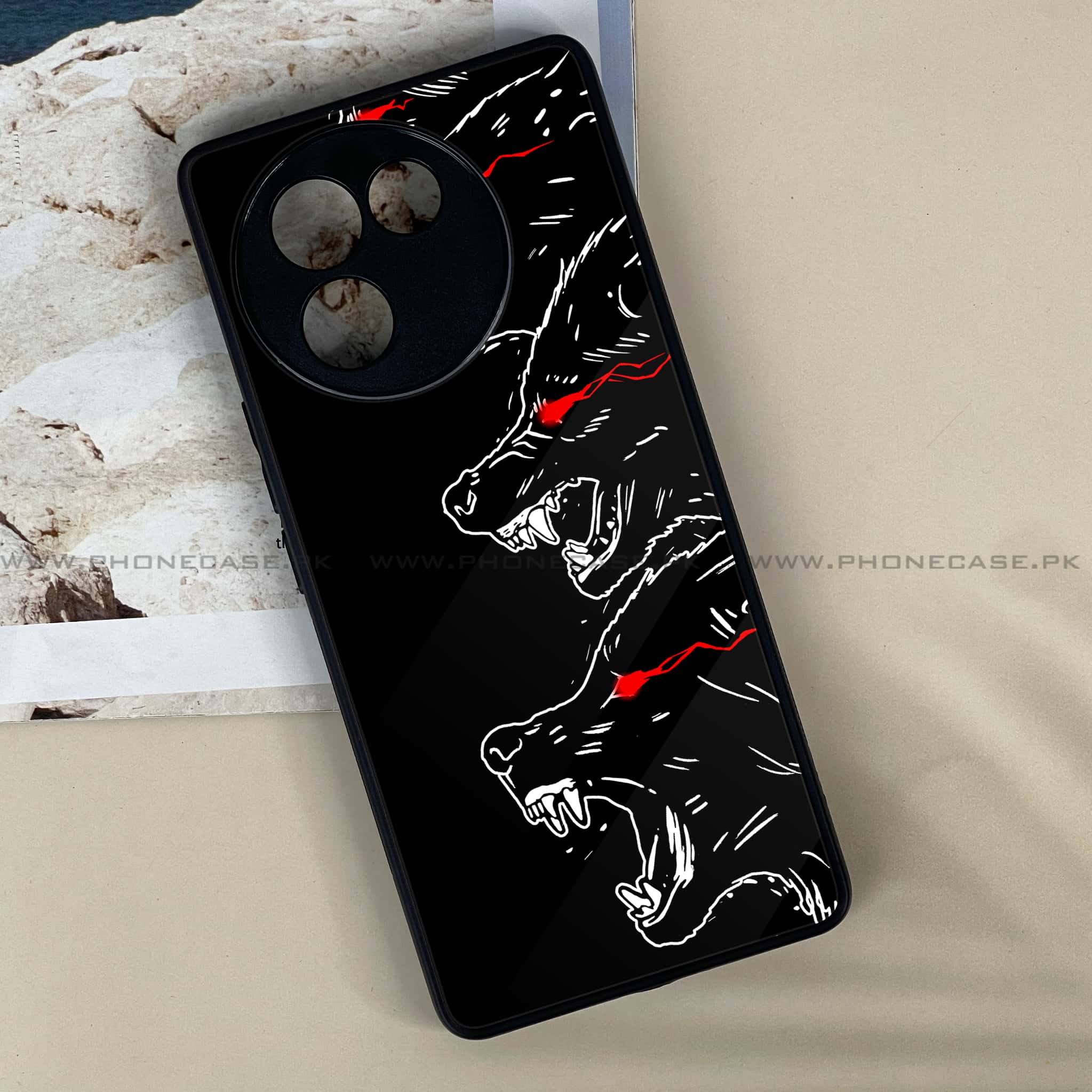 Vivo V30E - Black Art Series - Premium Printed Metal soft Bumper shock Proof Case