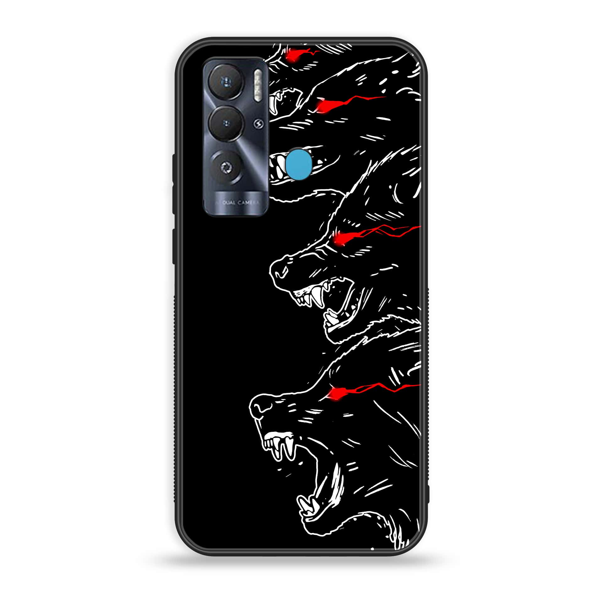 Tecno Pova Neo Black Art series Premium Printed Glass soft Bumper shock Proof Case