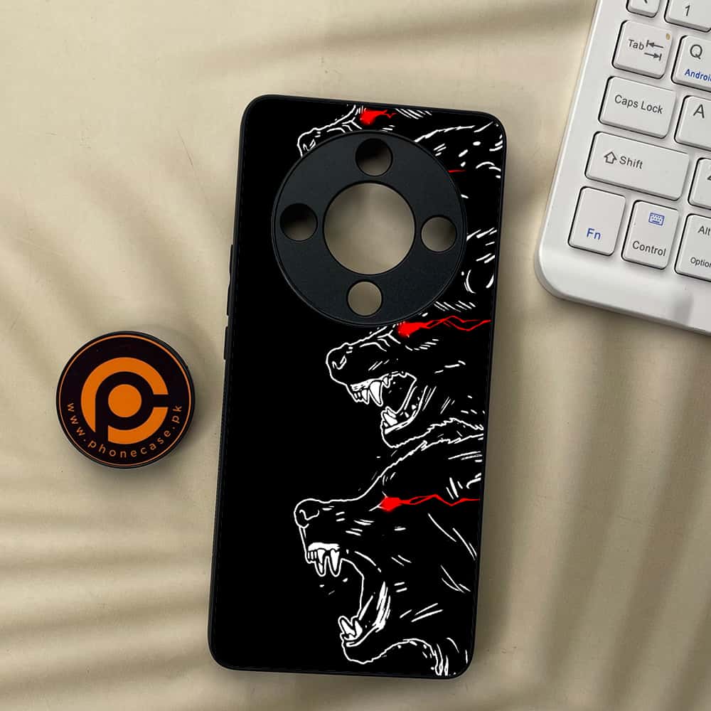 HONOR X9b 5G - Black Art Series - Premium Metal  Printed soft Bumper shock Proof Case