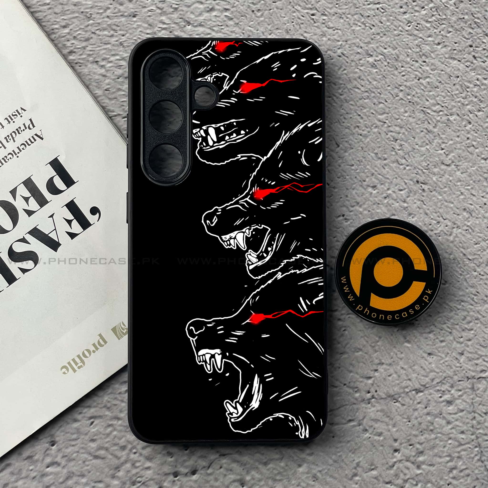 Samsung Galaxy S25 FE - Black Art Series - Premium Metal Printed soft Bumper shock Proof Case