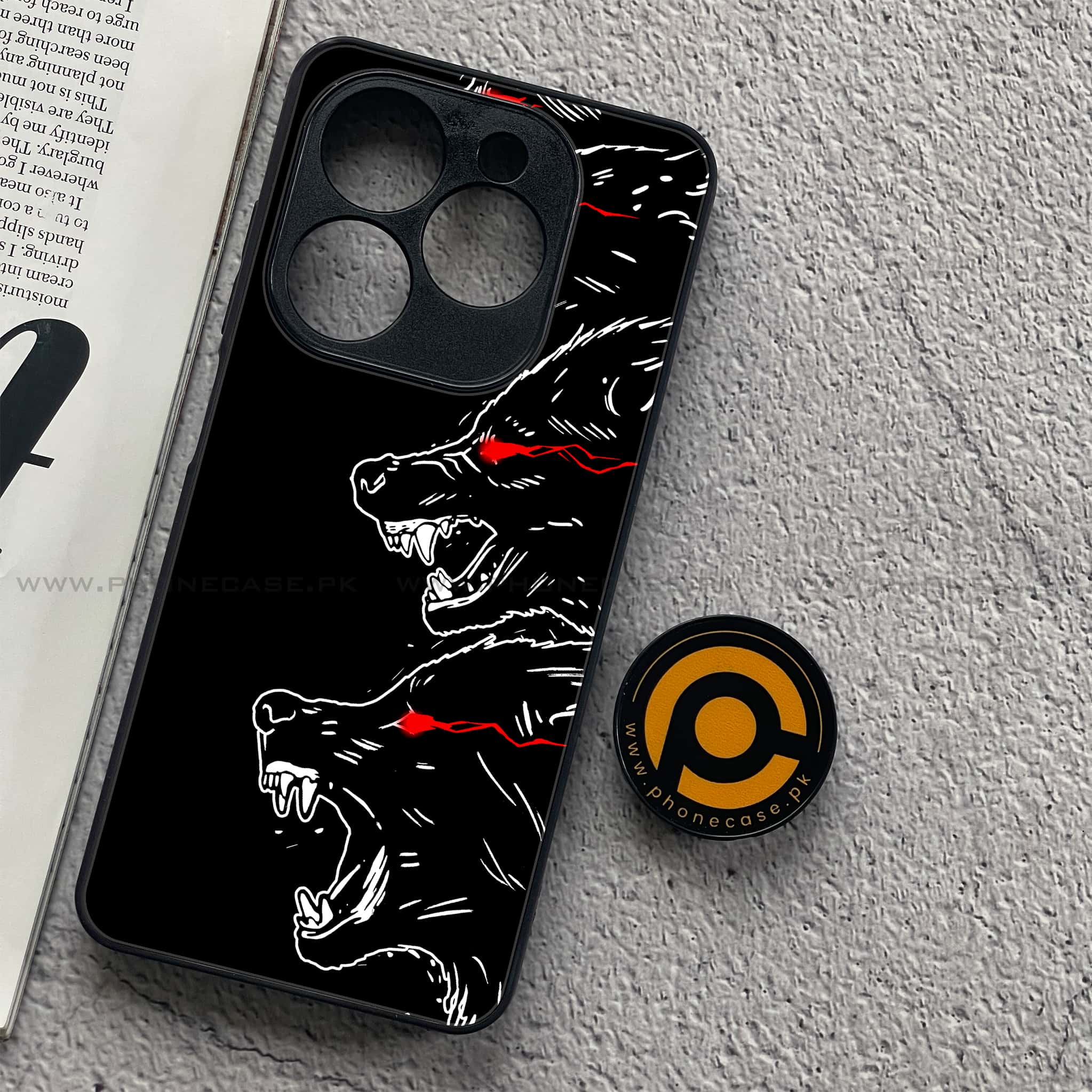 Infinix Smart 8 Pro - Black Art Series - Premium Metal Printed soft Bumper shock Proof Case