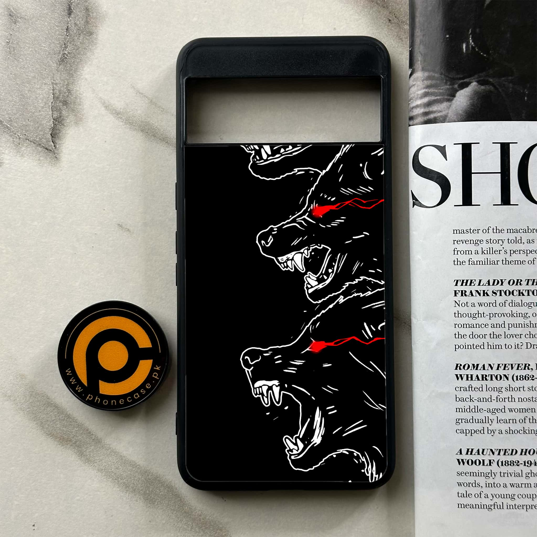 Google Pixel 8 Pro - Black Art Series - Premium Printed Glass soft Bumper shock Proof Case