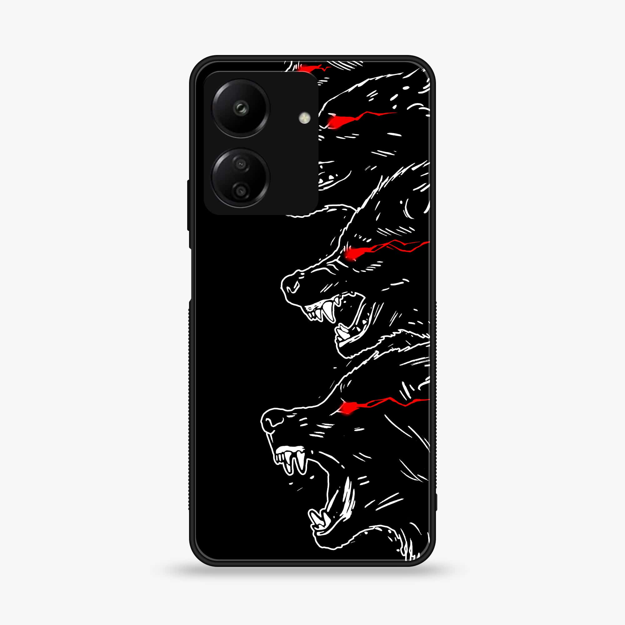 Xiaomi Poco C65 - Black Art Series - Premium Printed Glass soft Bumper shock Proof Case