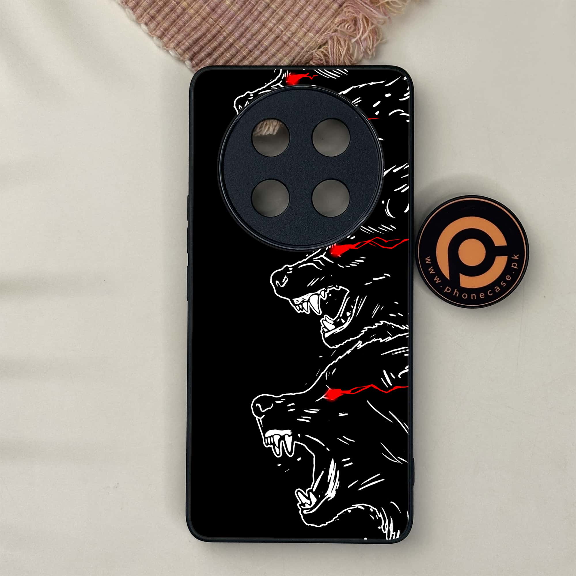 Honor X9c 5G - Black Art Series - Premium Metal Printed soft Bumper shock Proof Case