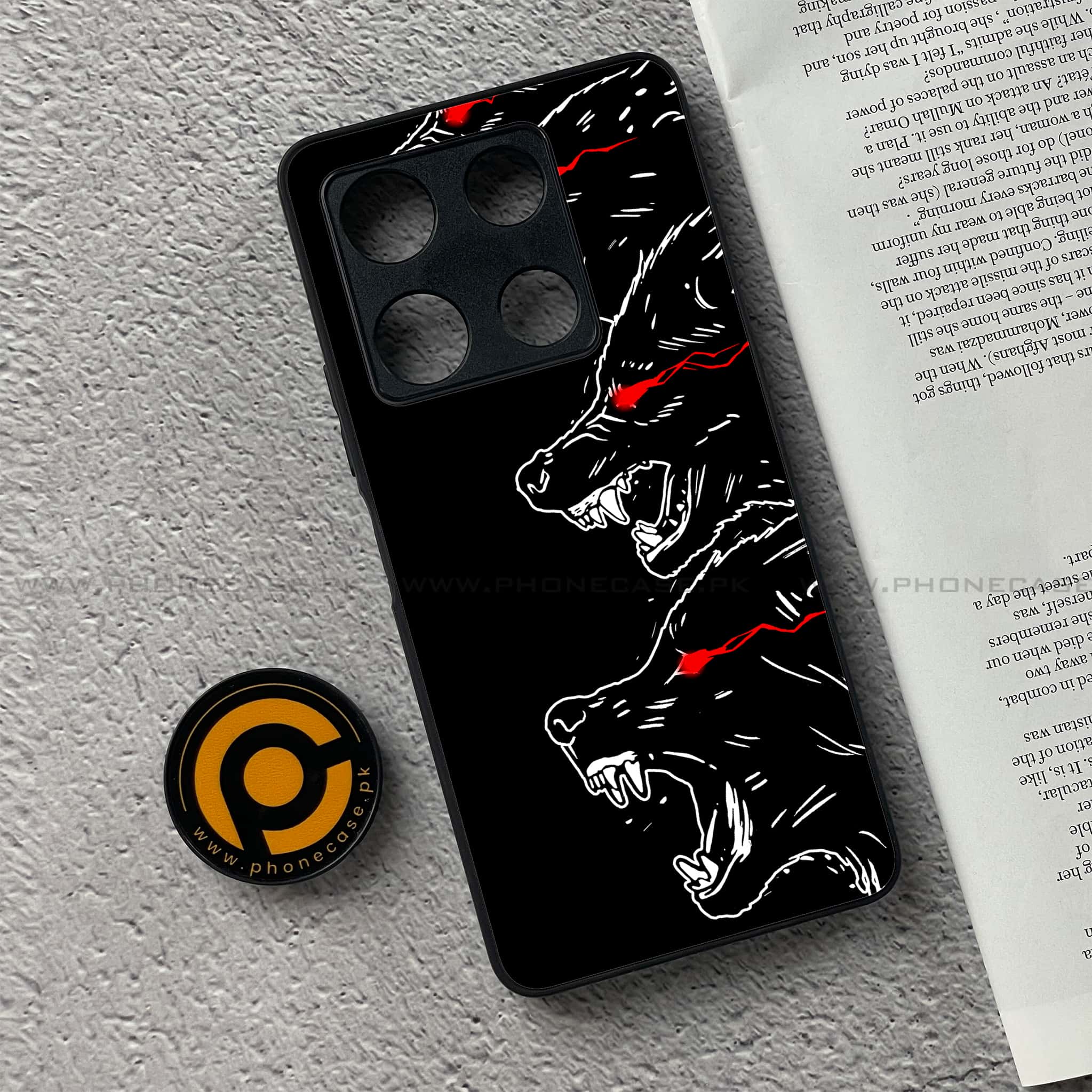 Infinix Note 30 Pro - Black Art Series - Premium Metal Printed soft Bumper shock Proof Case
