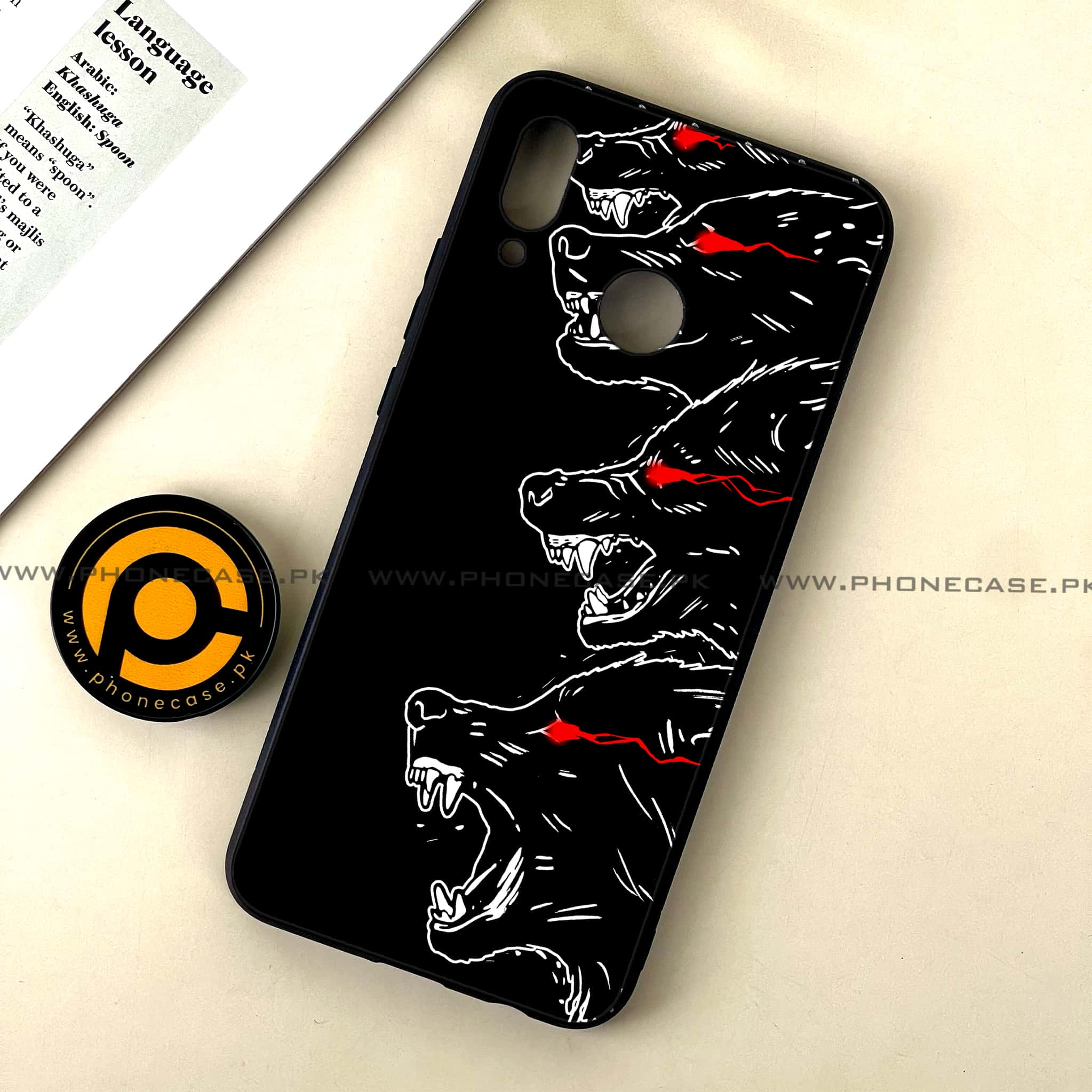 Huawei Nova 3 - Black Art Series - Premium Printed Glass soft Bumper shock Proof Case