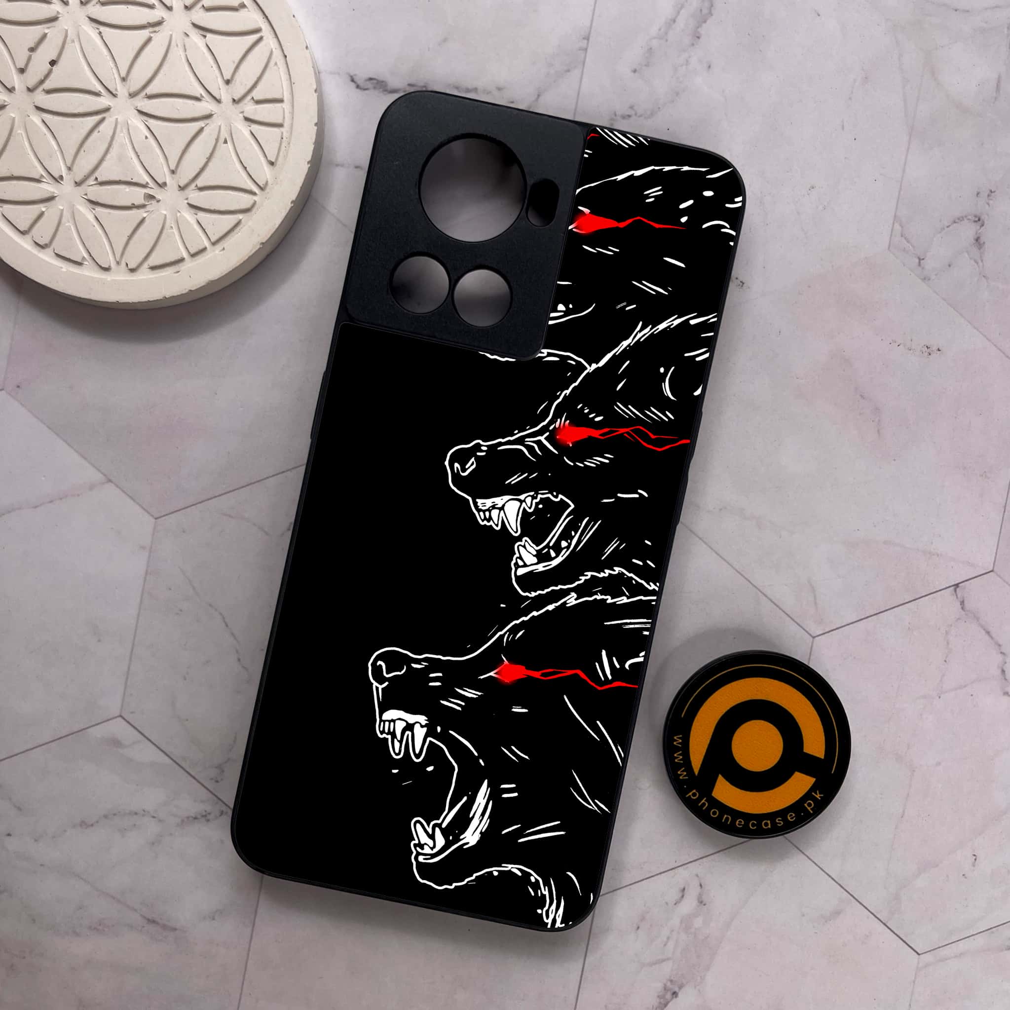 OnePlus 10R - Black Art Series - Premium Metal Printed soft Bumper shock Proof Case
