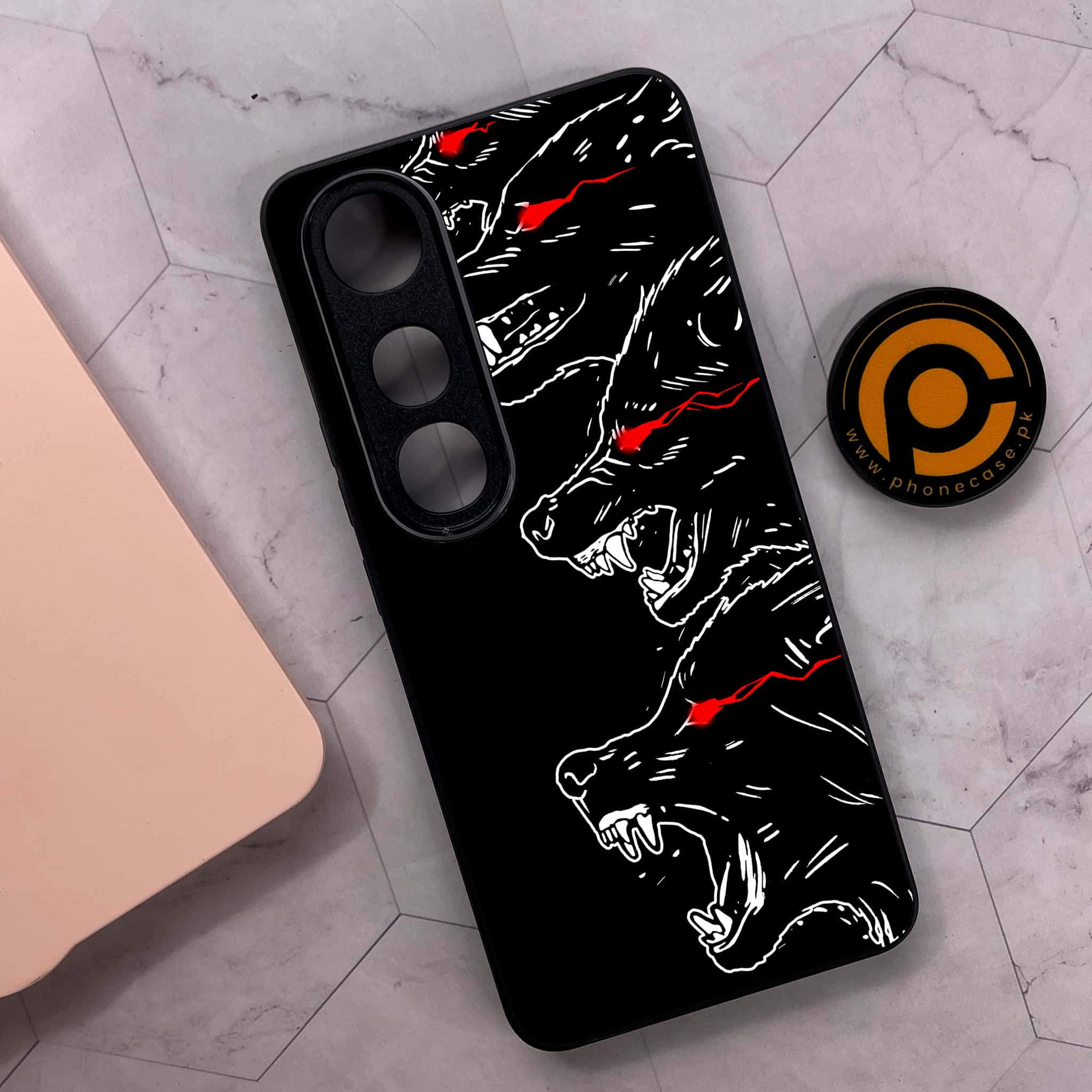 Vivo V50 Lite - Black Art Series - Premium Metal Printed soft Bumper shock Proof Case