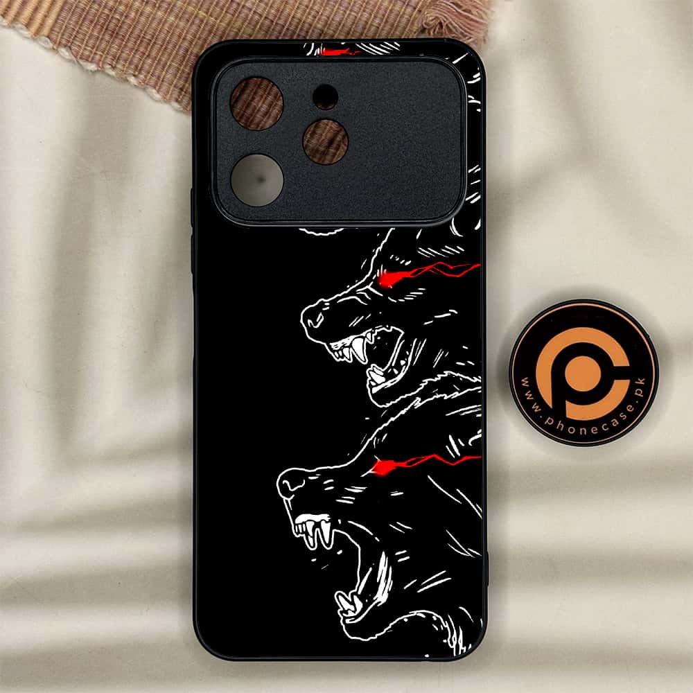 Tecno Spark 40 - Black Art Series - Premium Metal Printed soft Bumper shock Proof Case