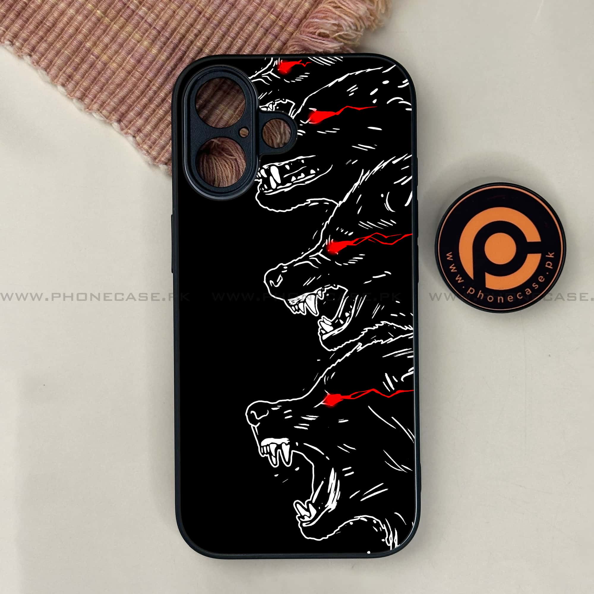 iPhone 17 - Black Art Series - Premium Printed Glass soft Bumper shock Proof Case