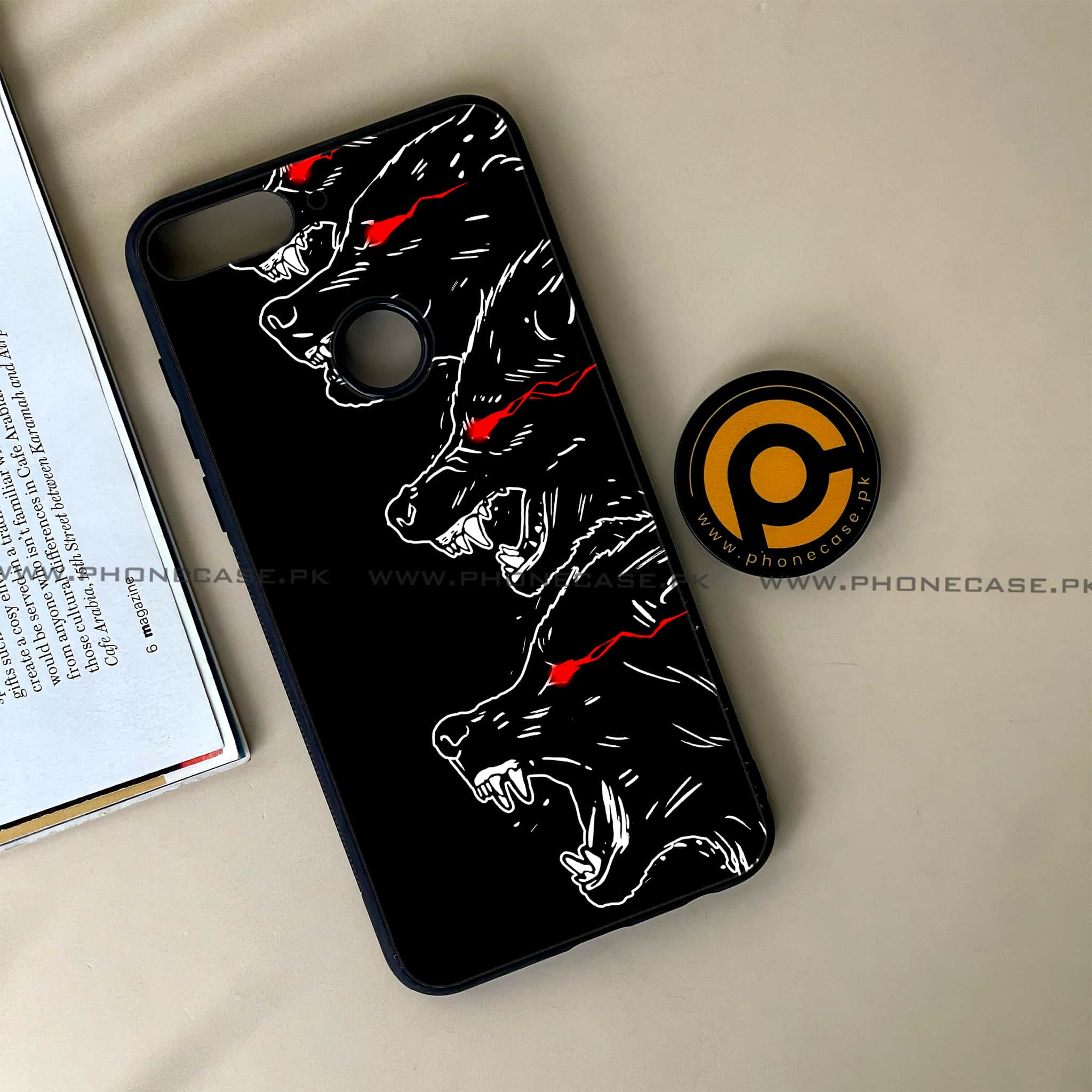 Huawei Y7 Prime (2018) - Black Art Series  - Premium Printed Glass soft Bumper shock Proof Case