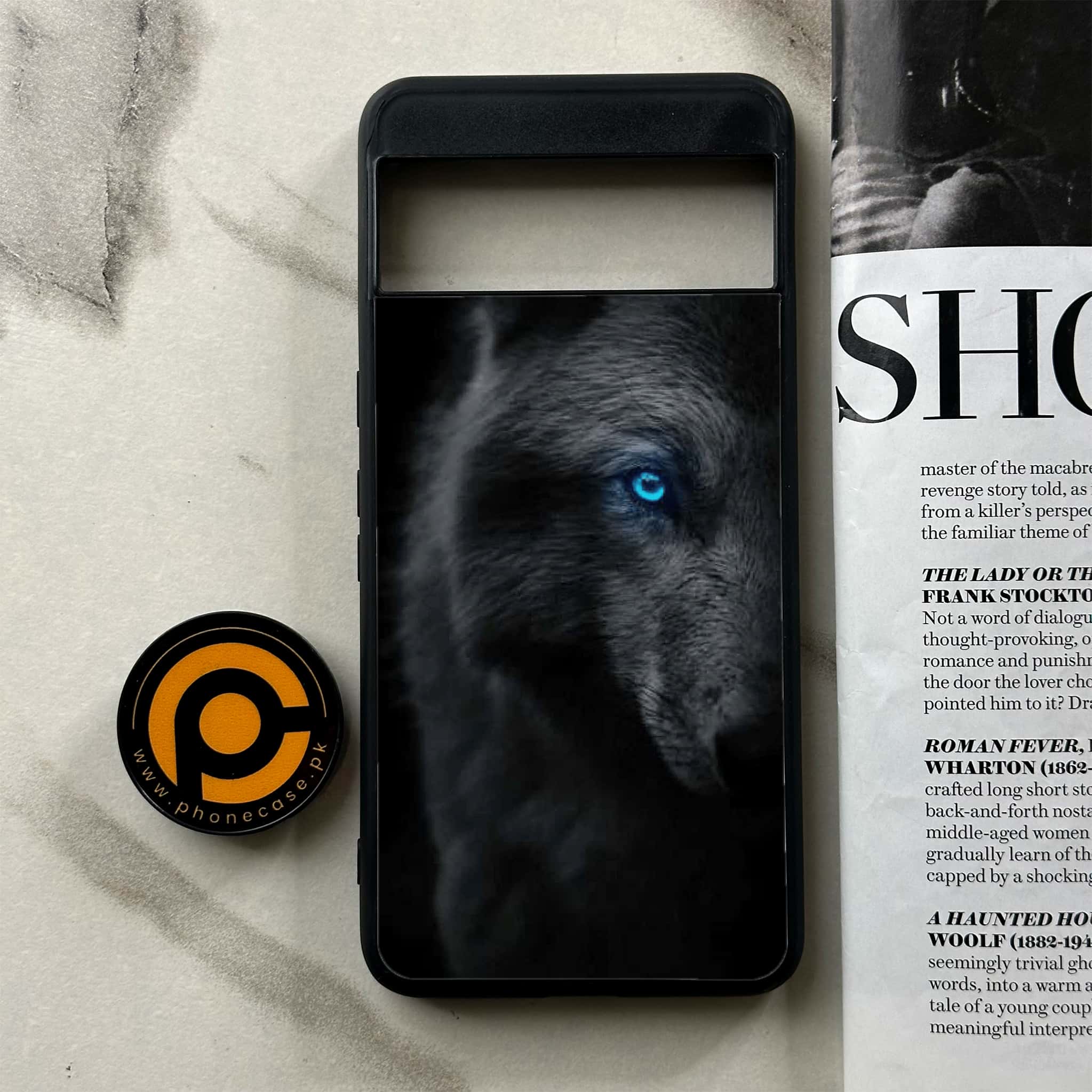 Google Pixel 8a - Black Art Series - Premium Printed soft Bumper Shock Proof Case