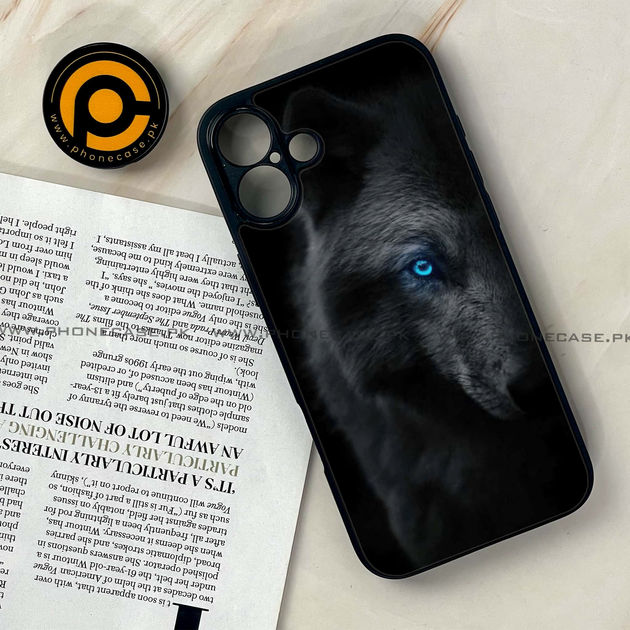 iPhone 16 Plus - Black Art Series - Premium Printed Glass soft Bumper shock Proof Case