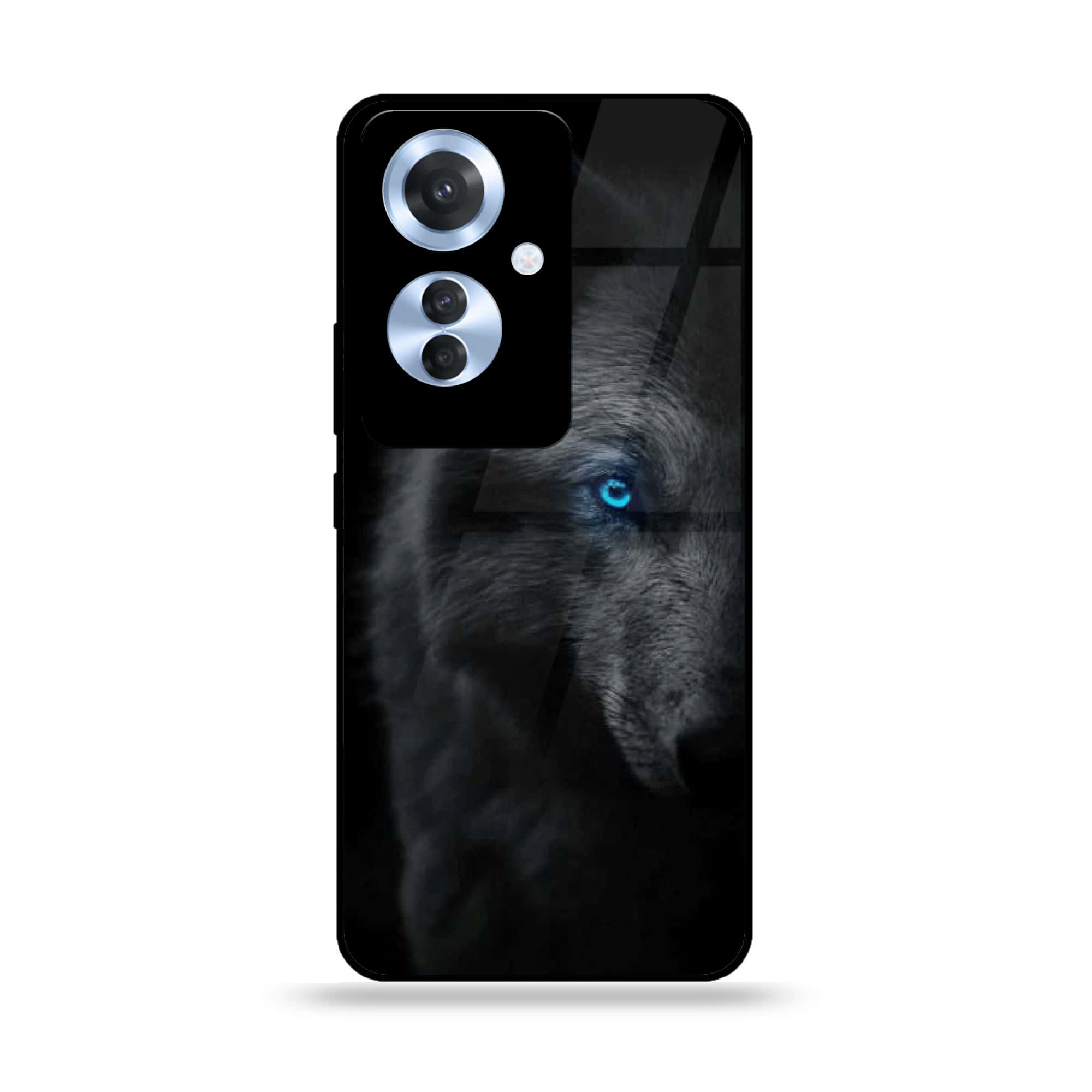 Oppo Reno 11F - Black Art Series - Premium Printed Glass soft Bumper shock Proof Case