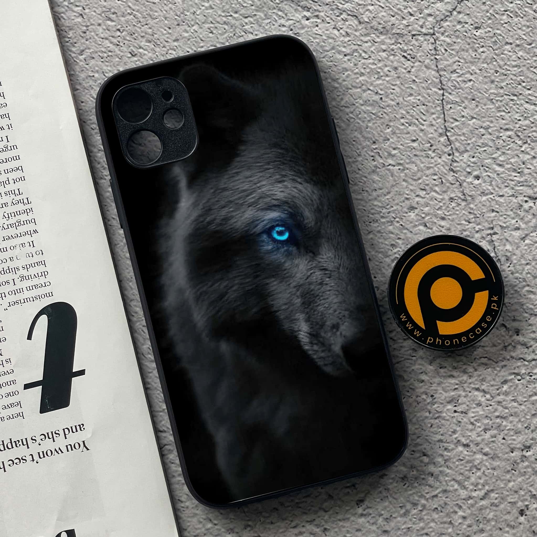 iPhone 11  Black Art Series  Premium Printed Glass soft Bumper shock Proof Case