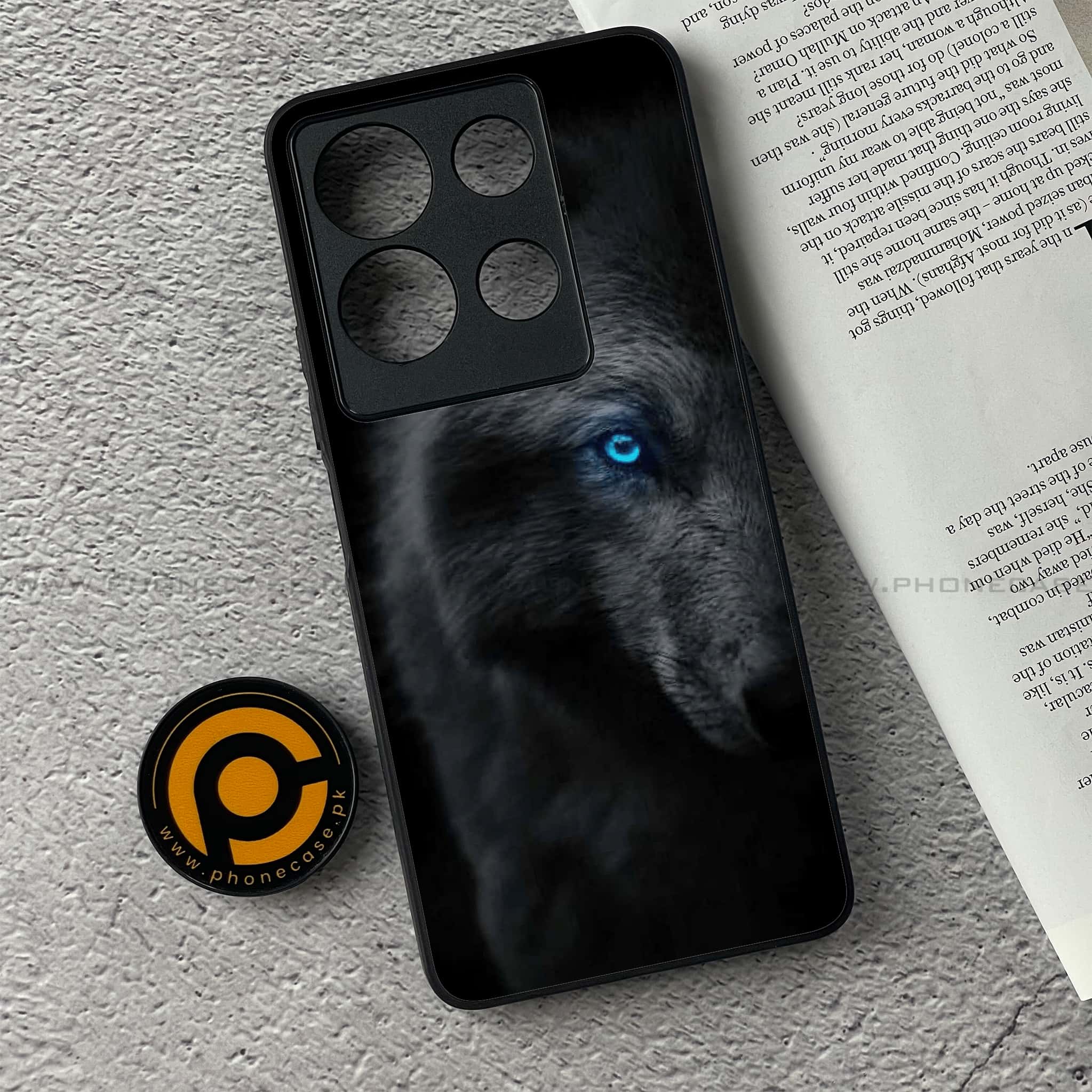 Infinix Note 30 - Black Art Series - Premium Printed Glass soft Bumper shock Proof Case