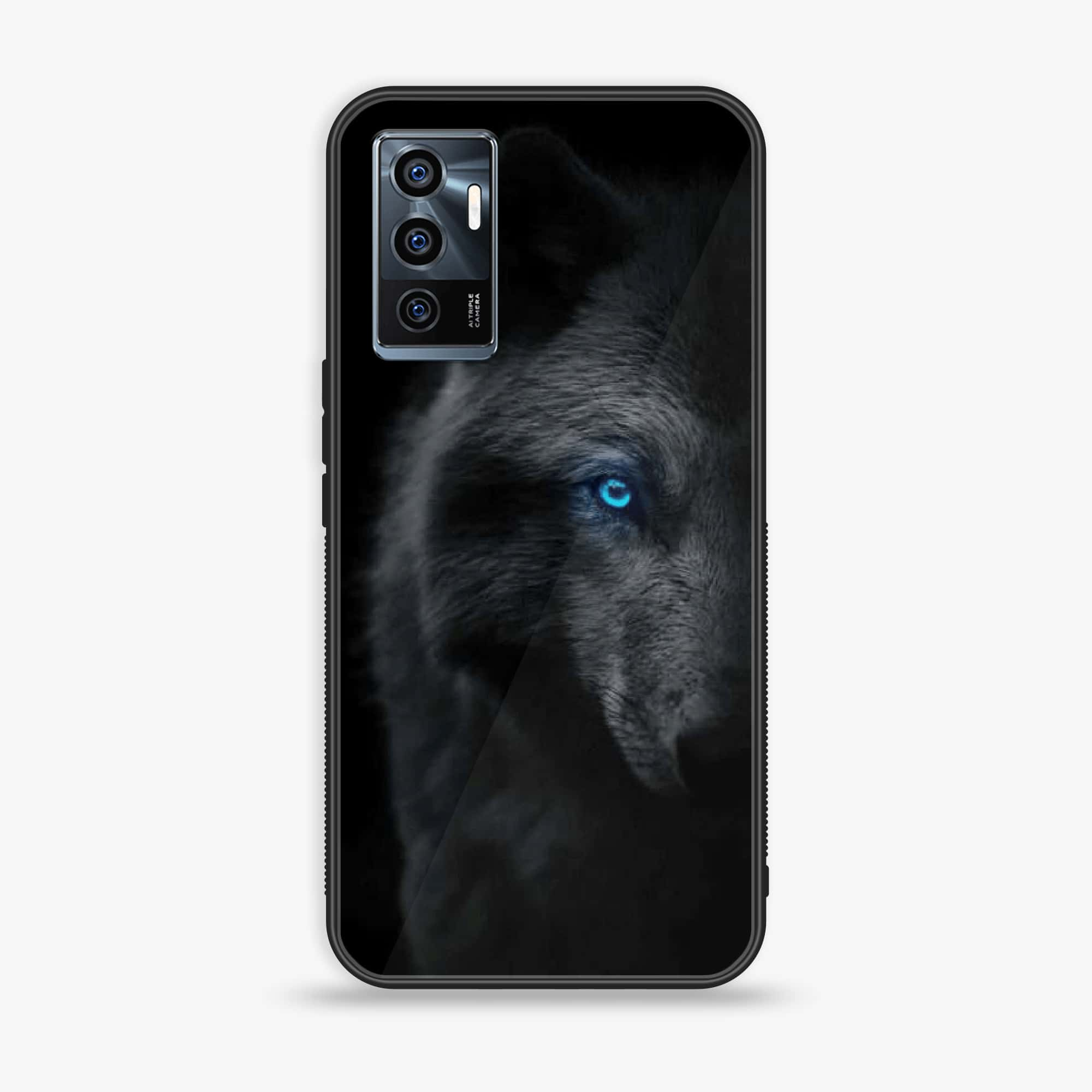 Vivo V23e - Black Art Series - Premium Printed Glass soft Bumper shock Proof Case