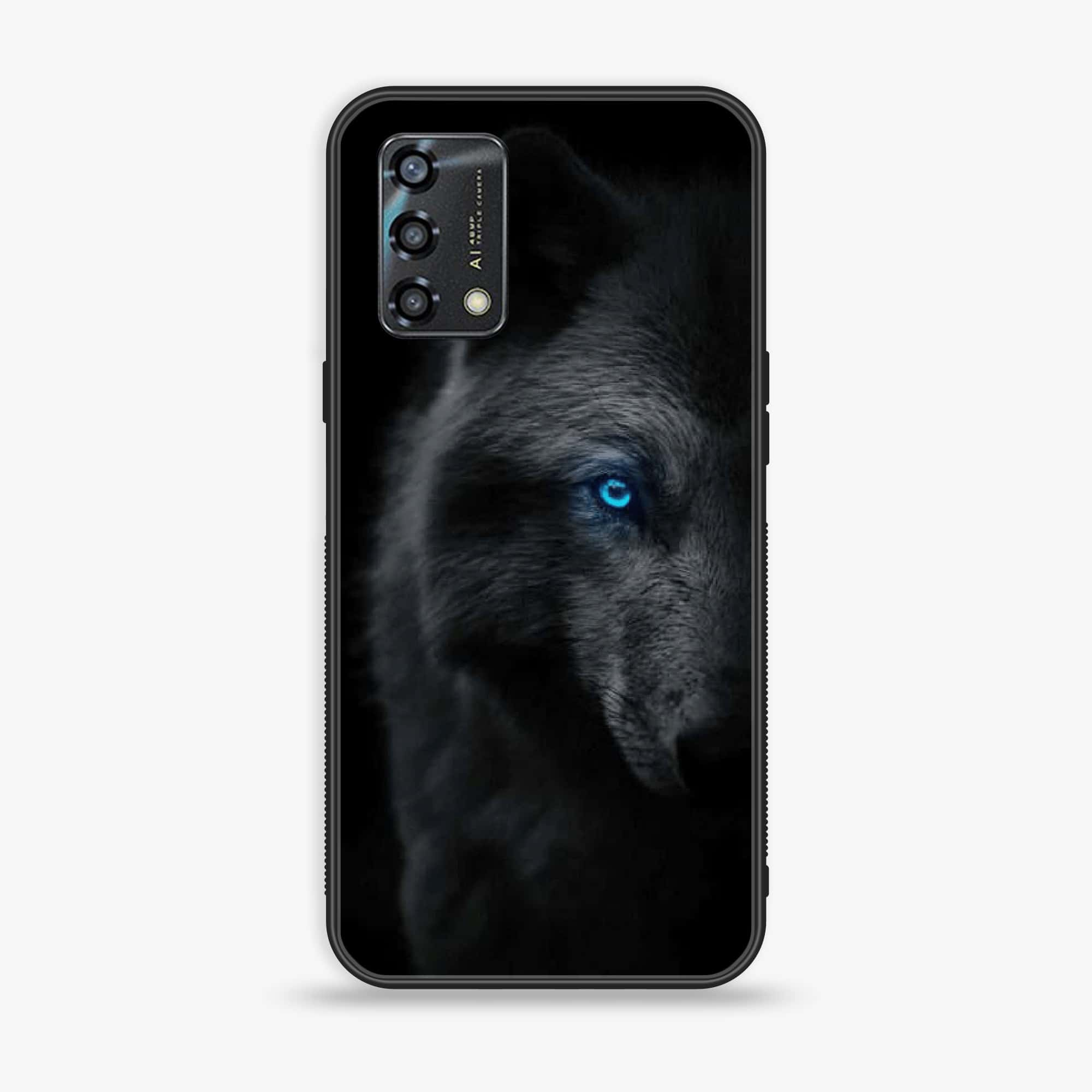 Oppo A95  - Black Art Series - Premium Printed Glass soft Bumper shock Proof Case