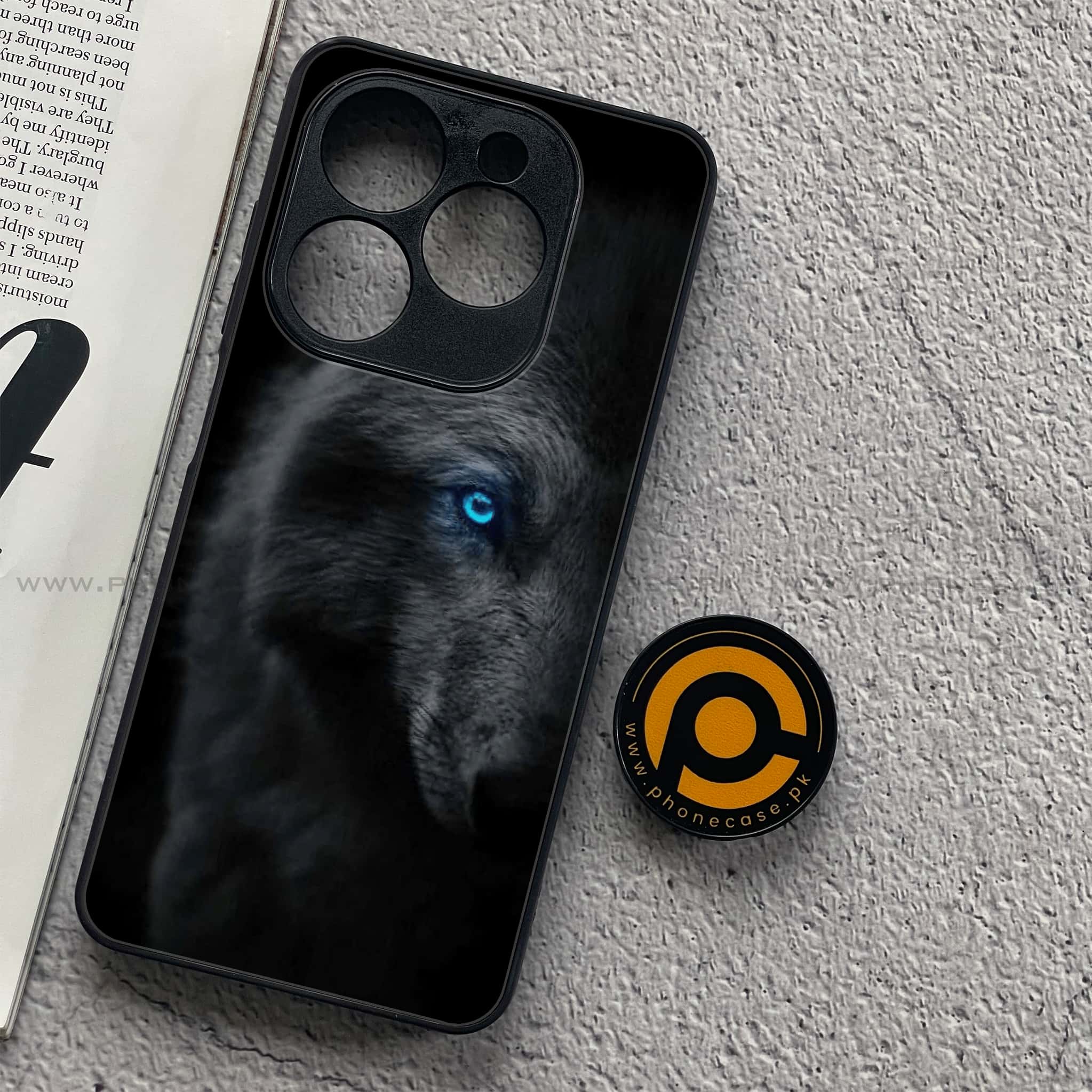 Tecno Spark 20C - Black Art Series - Premium Printed Glass soft Bumper shock Proof Case