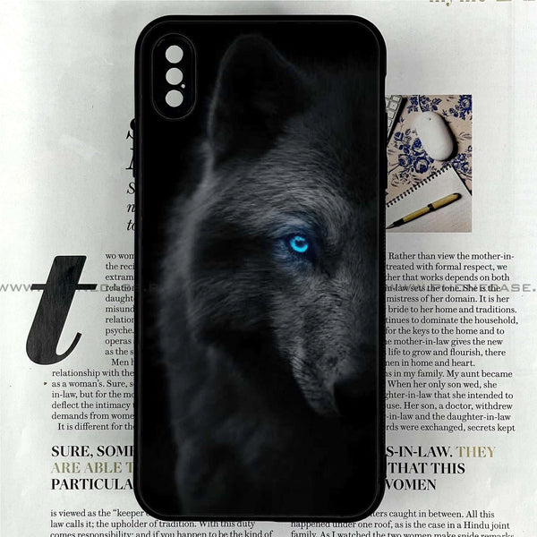 iPhone XS Max - Black Art  Series  Design 8 Premium Printed Glass soft Bumper shock Proof Case  CS-18895