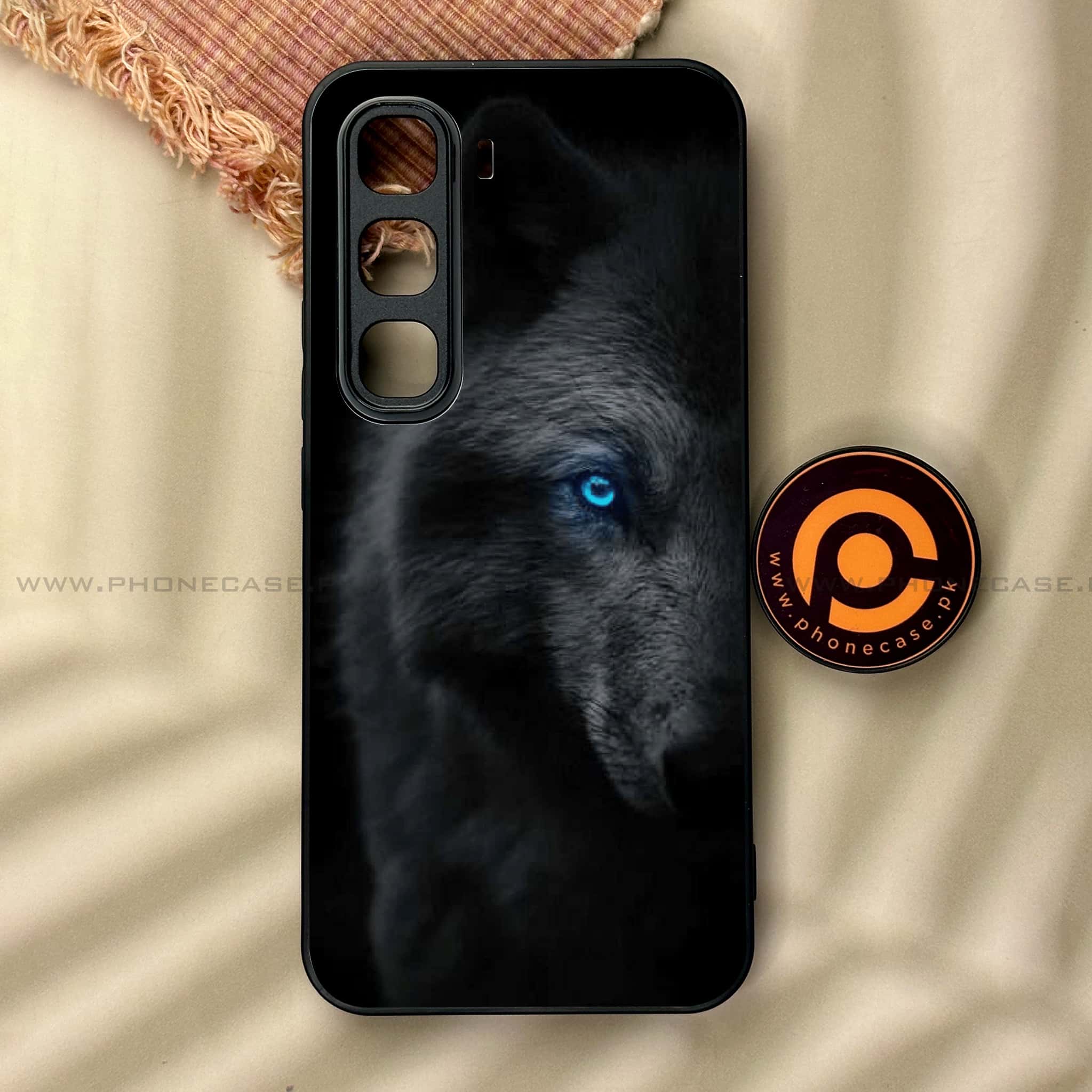 Infinix Hot 60 Pro - Black Art Series - Premium Metal Printed soft Bumper shock Proof Case