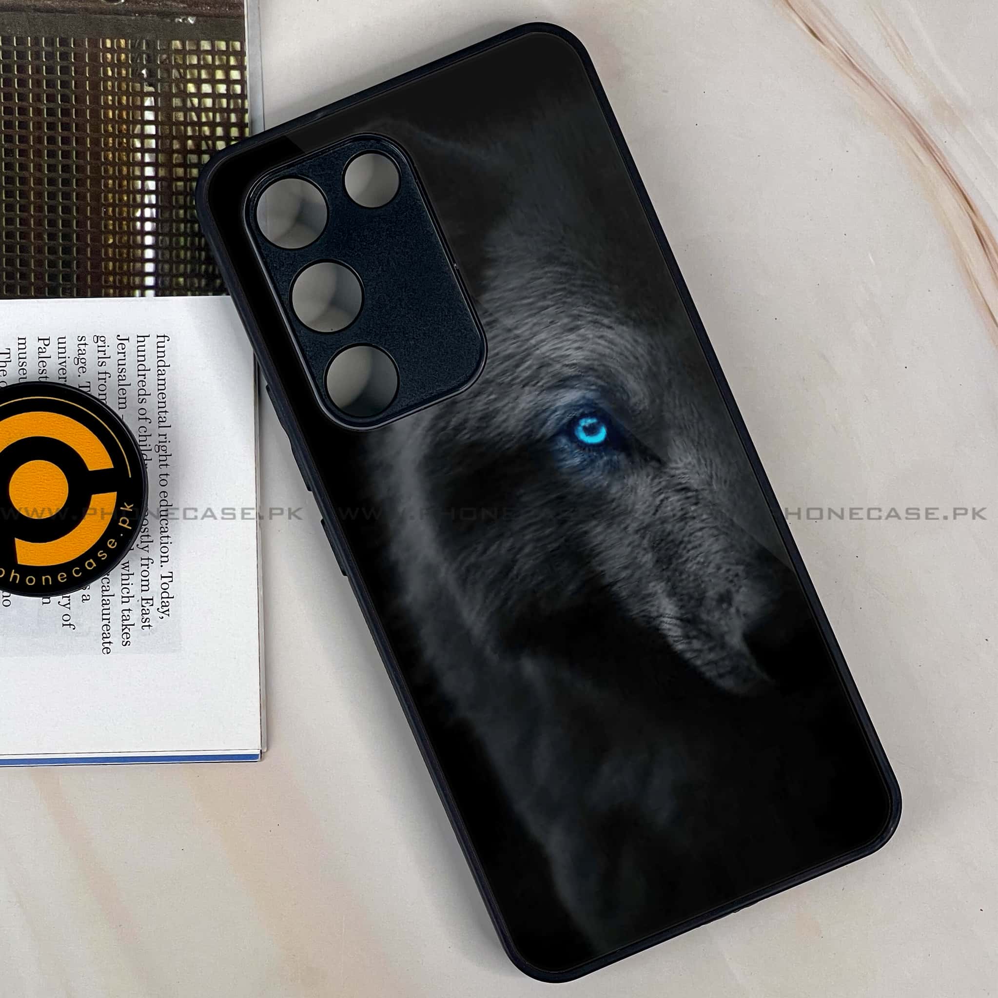Vivo Y200e - Black Art Series - Premium Metal Printed soft Bumper shock Proof Case
