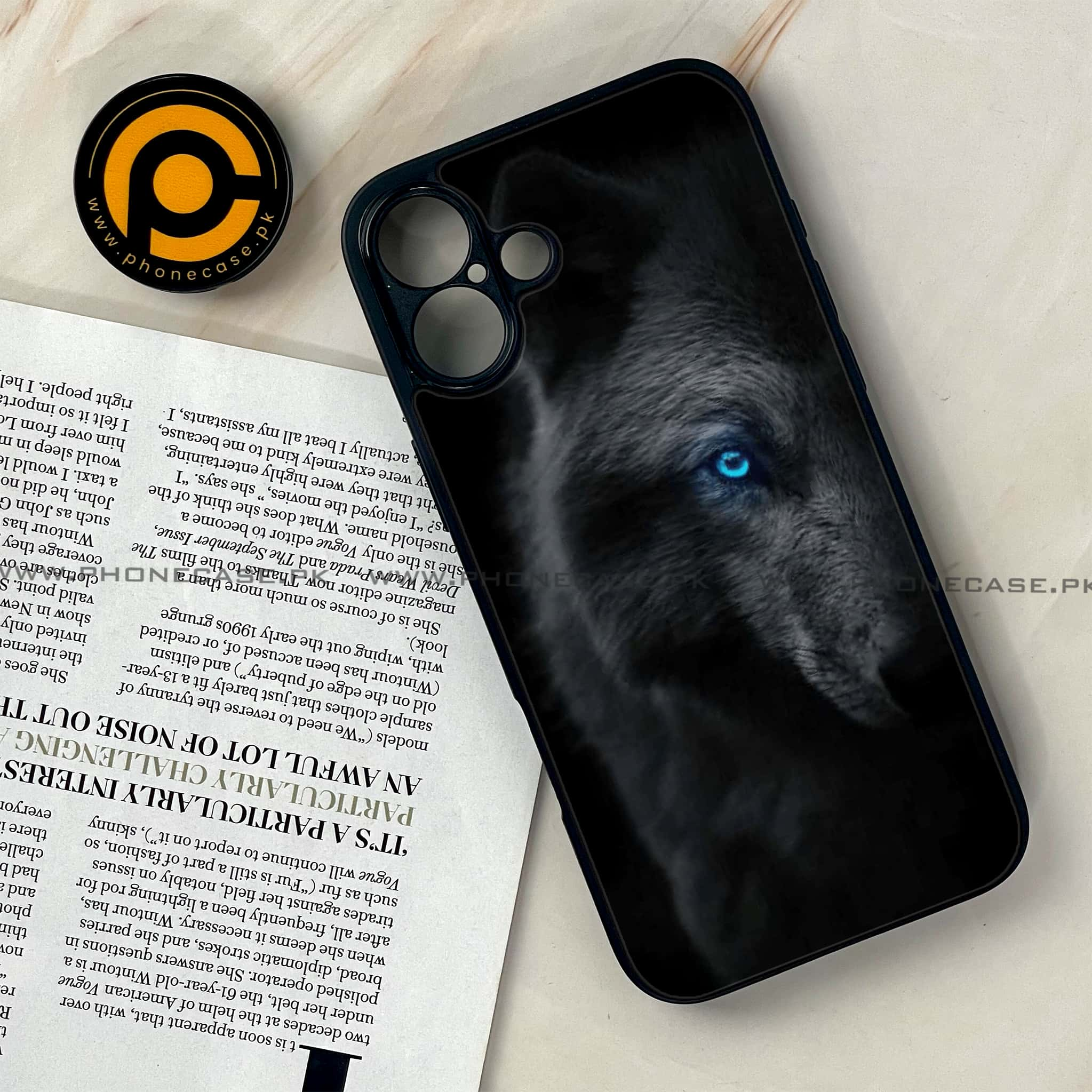 iPhone 16 - Black Art Series - Premium Printed Glass soft Bumper shock Proof Case