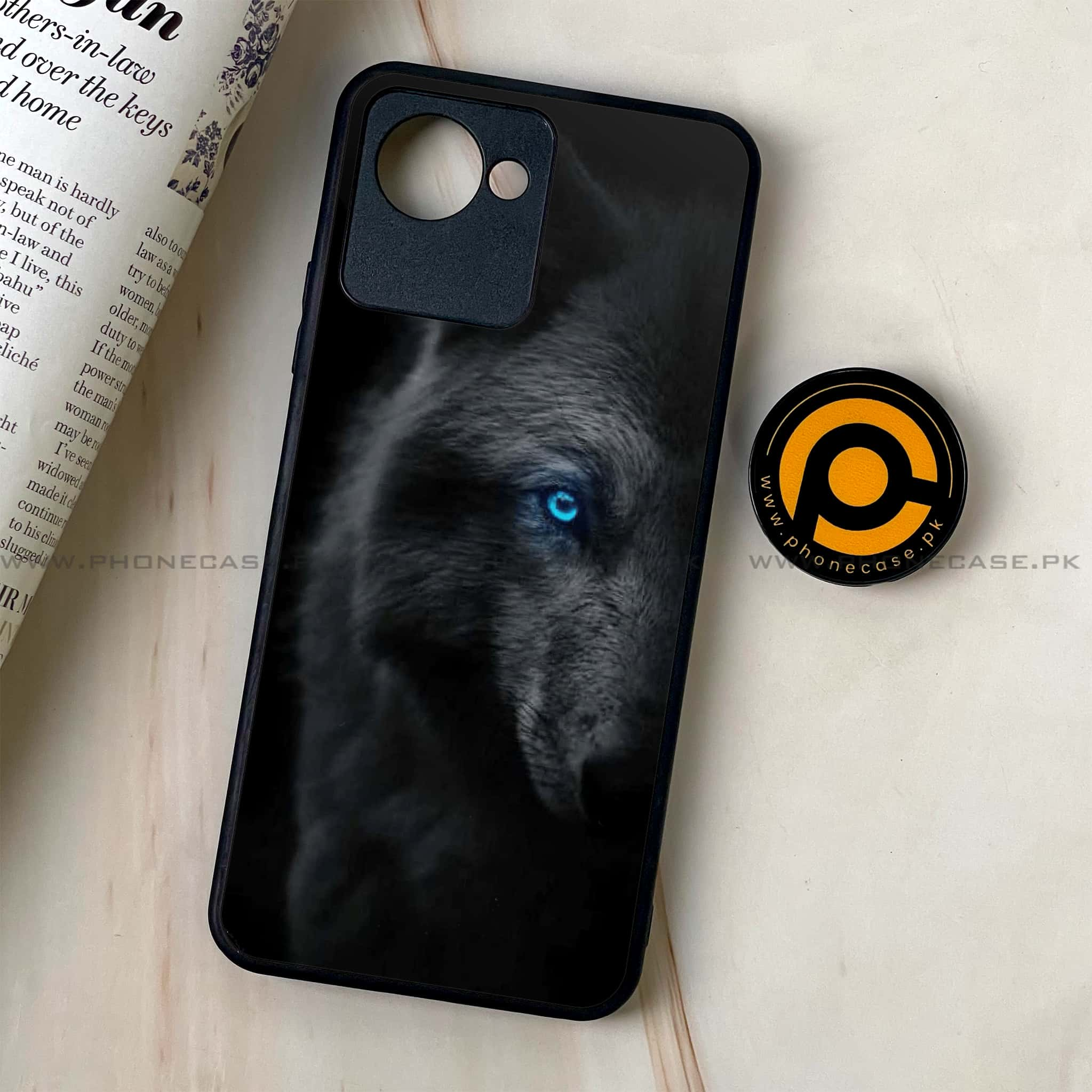 Realme C30 - Black Art Series - Premium Printed Glass soft Bumper shock Proof Case