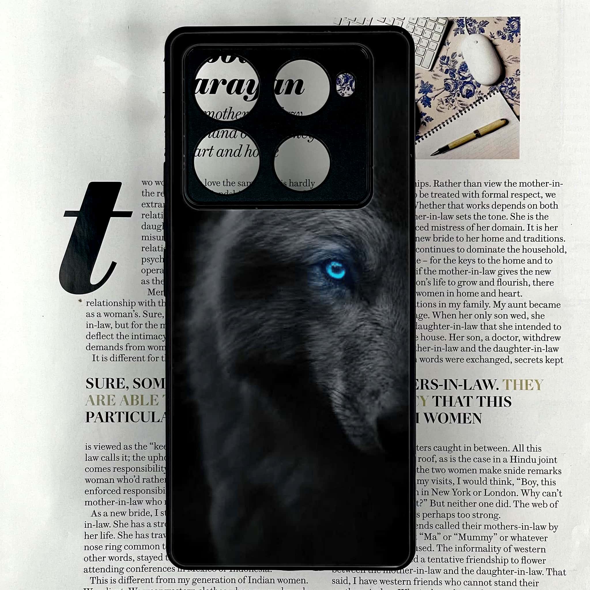 Infinix Note 40 Pro Plus - Black Art Series - Premium Metal Printed soft Bumper shock Proof Case