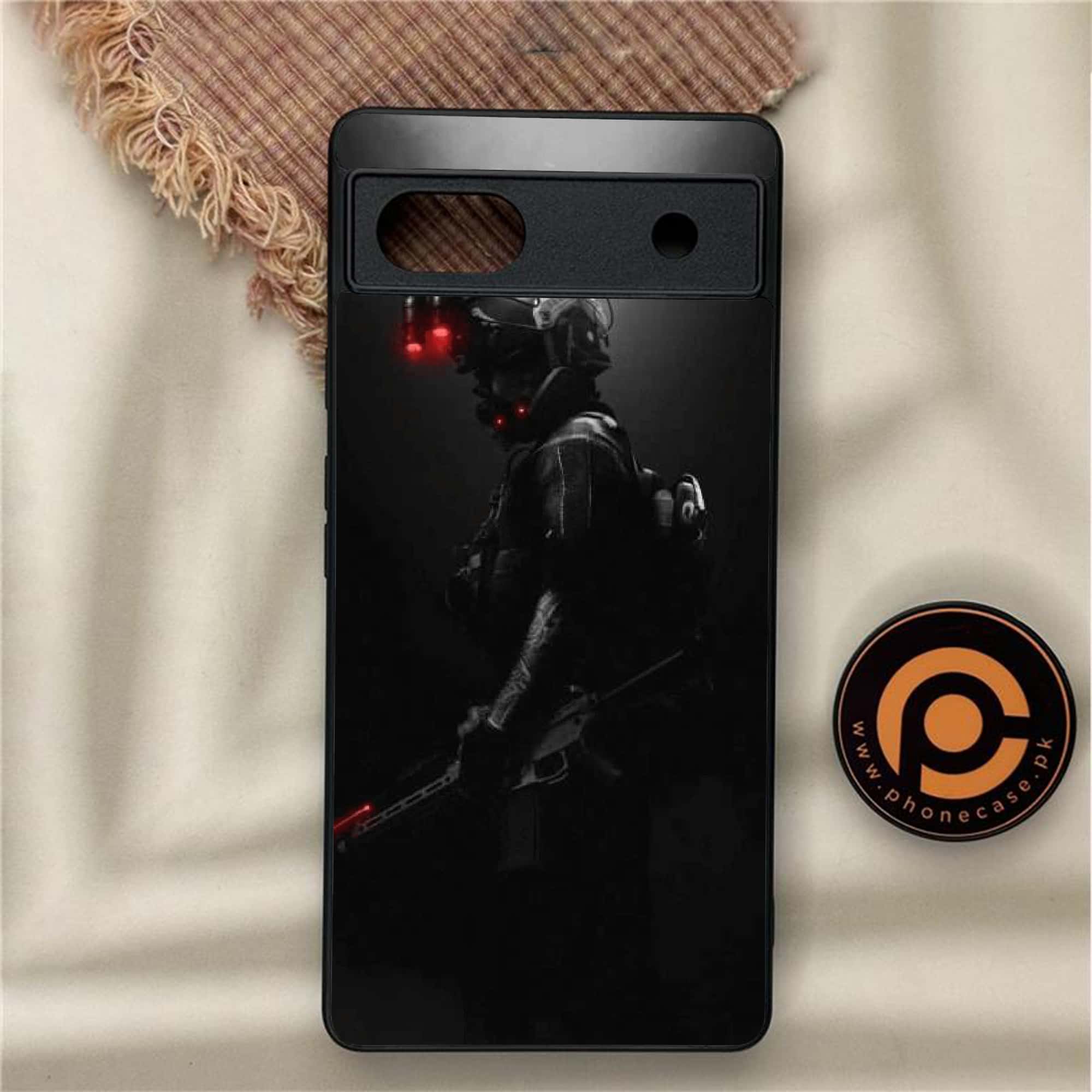 Google Pixel 6A - Black Art Series - Premium Metal Printed soft Bumper Shock Proof Case