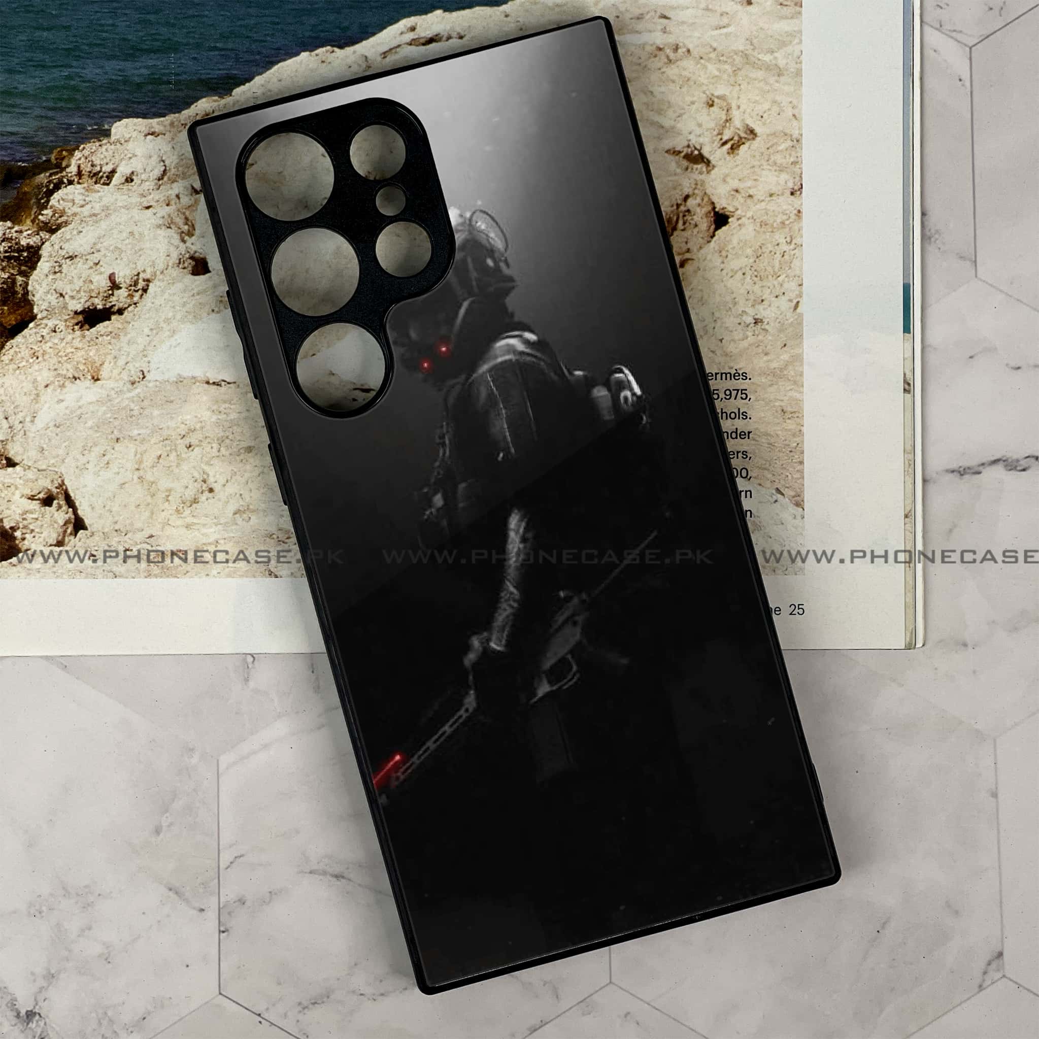 Samsung Galaxy S24 Ultra - Black Art Series - Premium Metal Printed soft Bumper shock Proof Case
