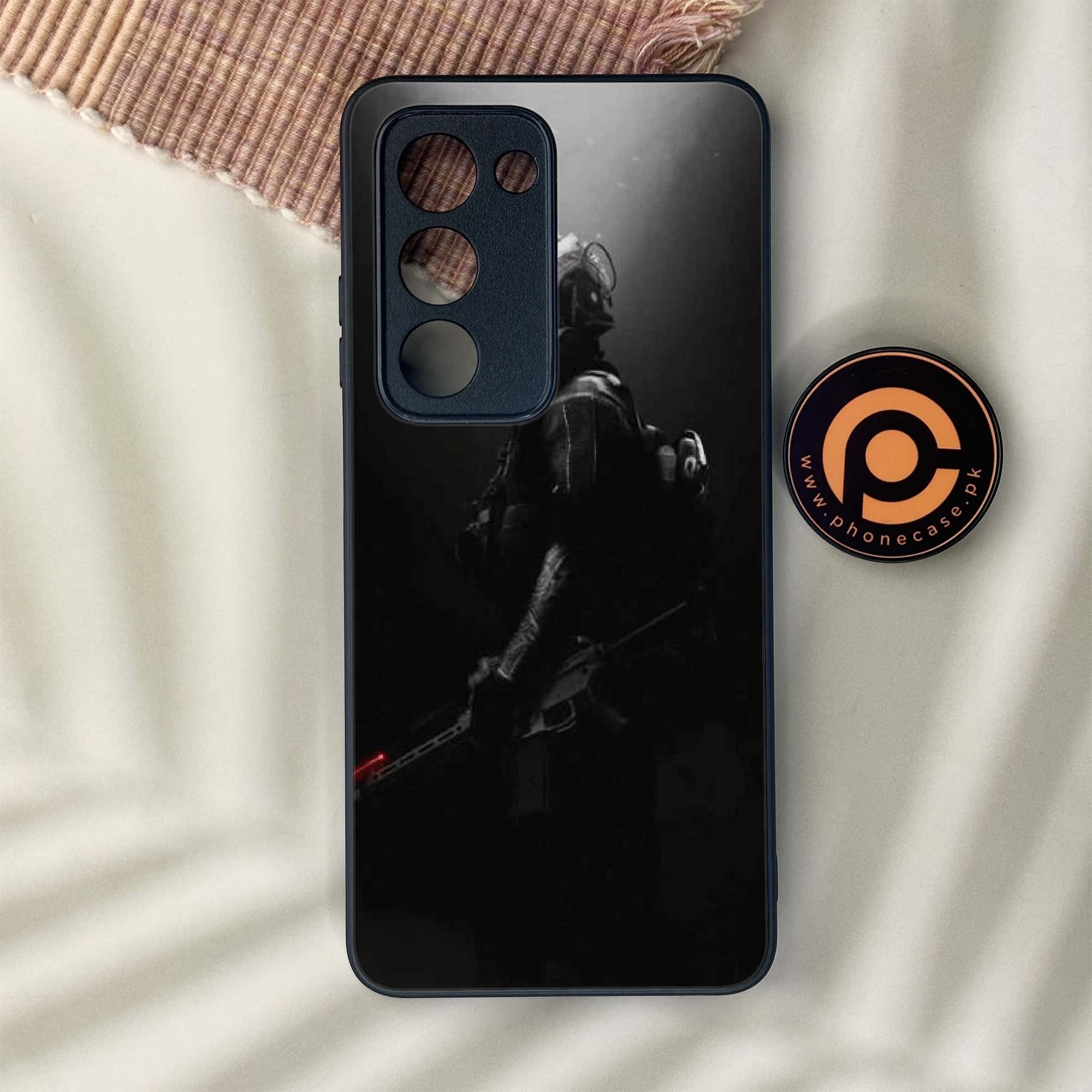 Oppo A5 2025 - Black Art Series - Premium Metal Printed soft Bumper shock Proof Case