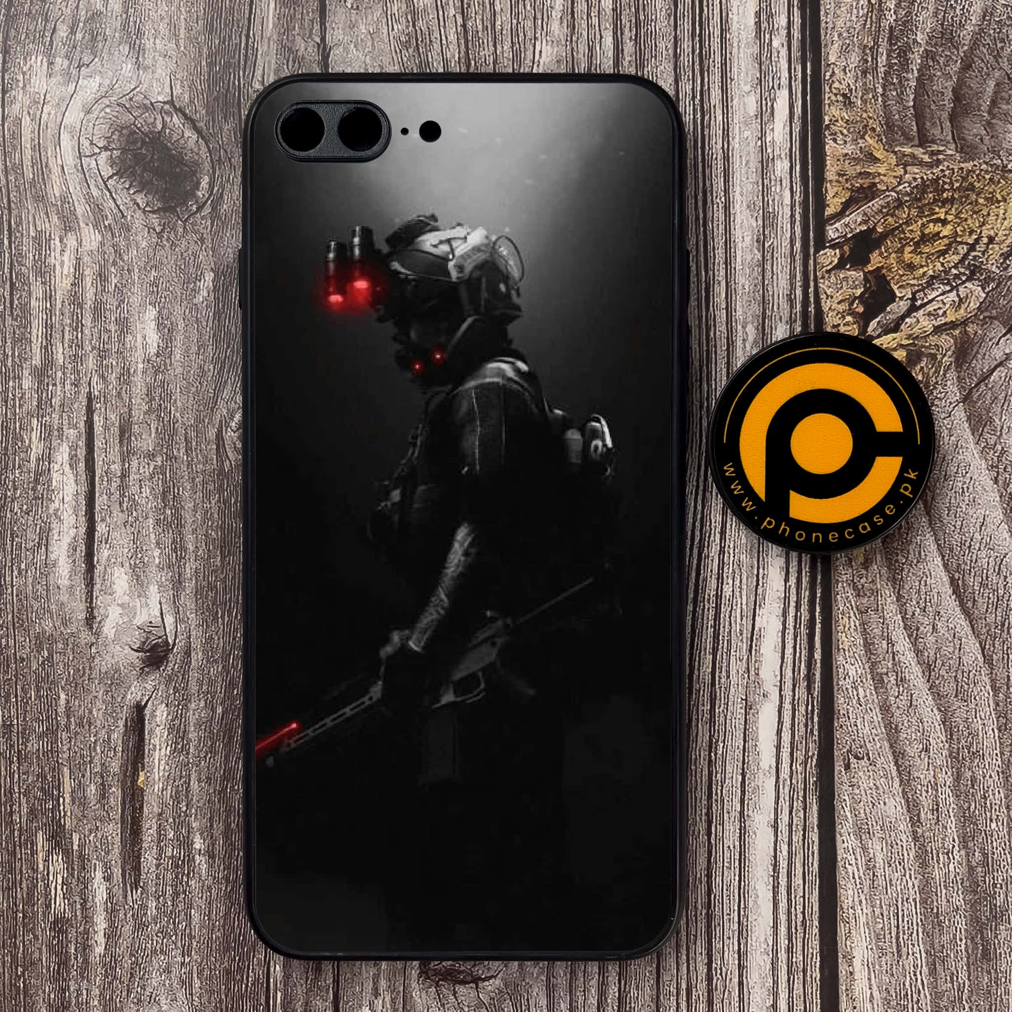 iPhone 7Plus - Black Art Series - Premium Metal Printed soft Bumper shock Proof Case