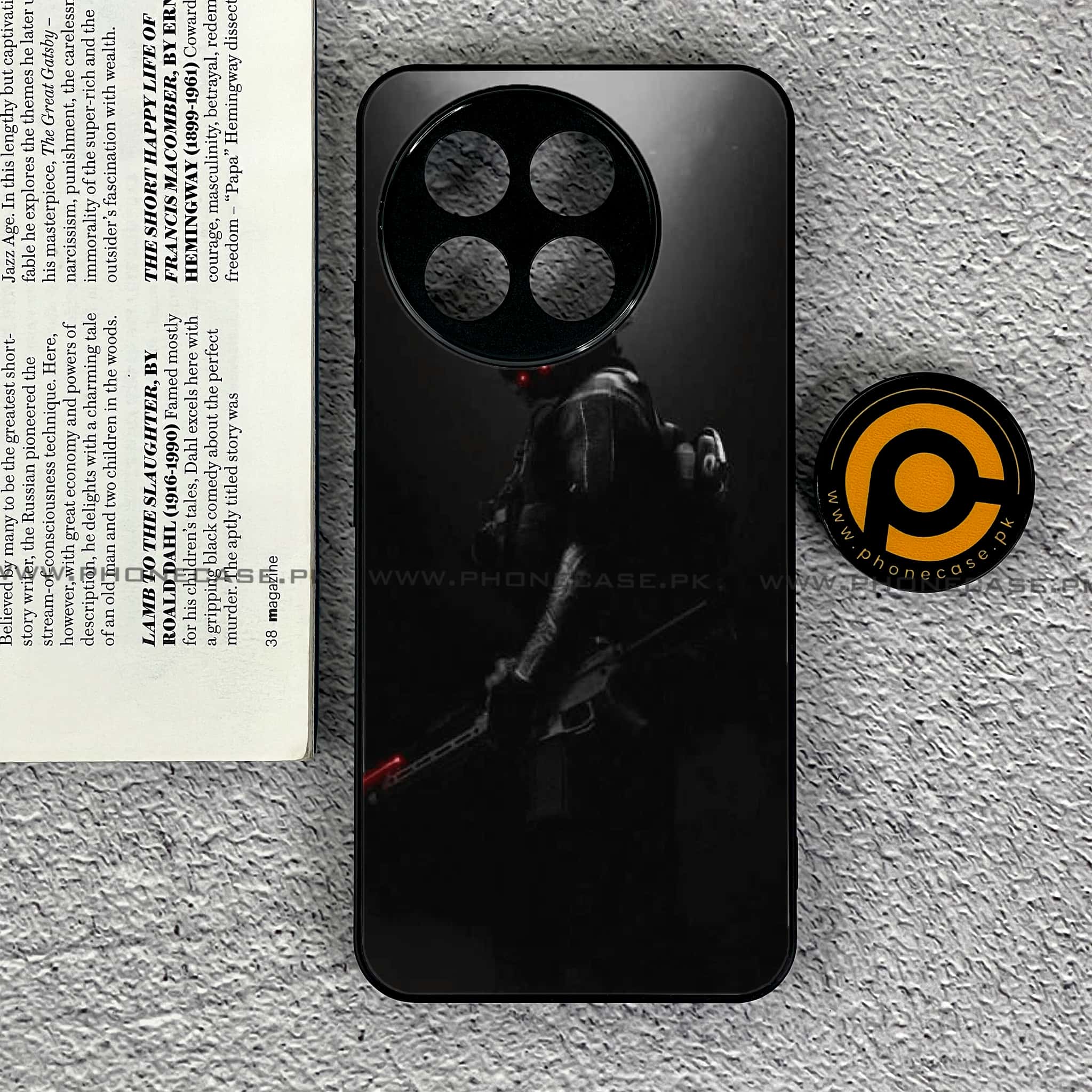 OnePlus 13R - Black Art Series - Premium Printed Glass soft Bumper shock Proof Case