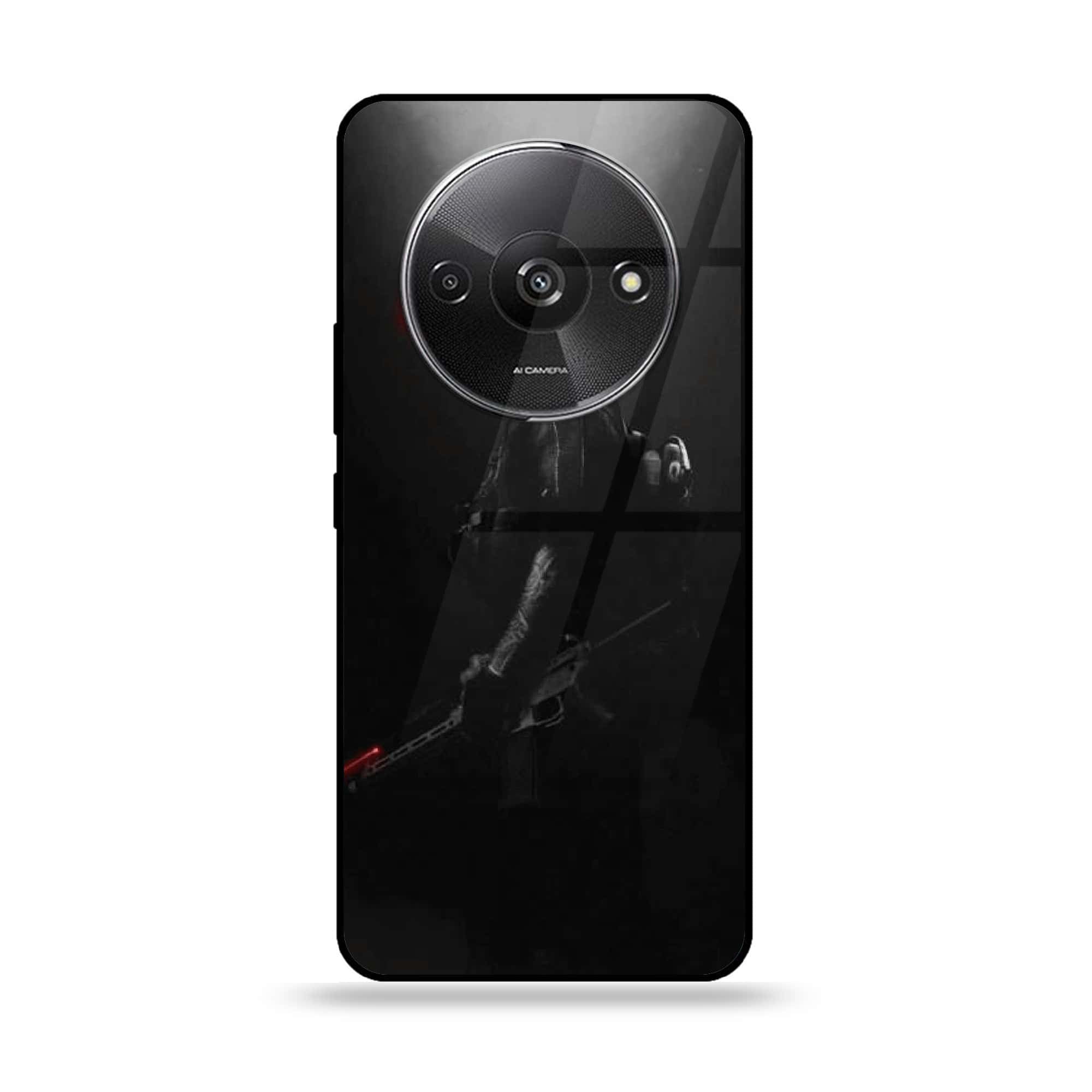 Xiaomi Redmi A3 - Black Art Series - Premium Printed Glass soft Bumper shock Proof Case