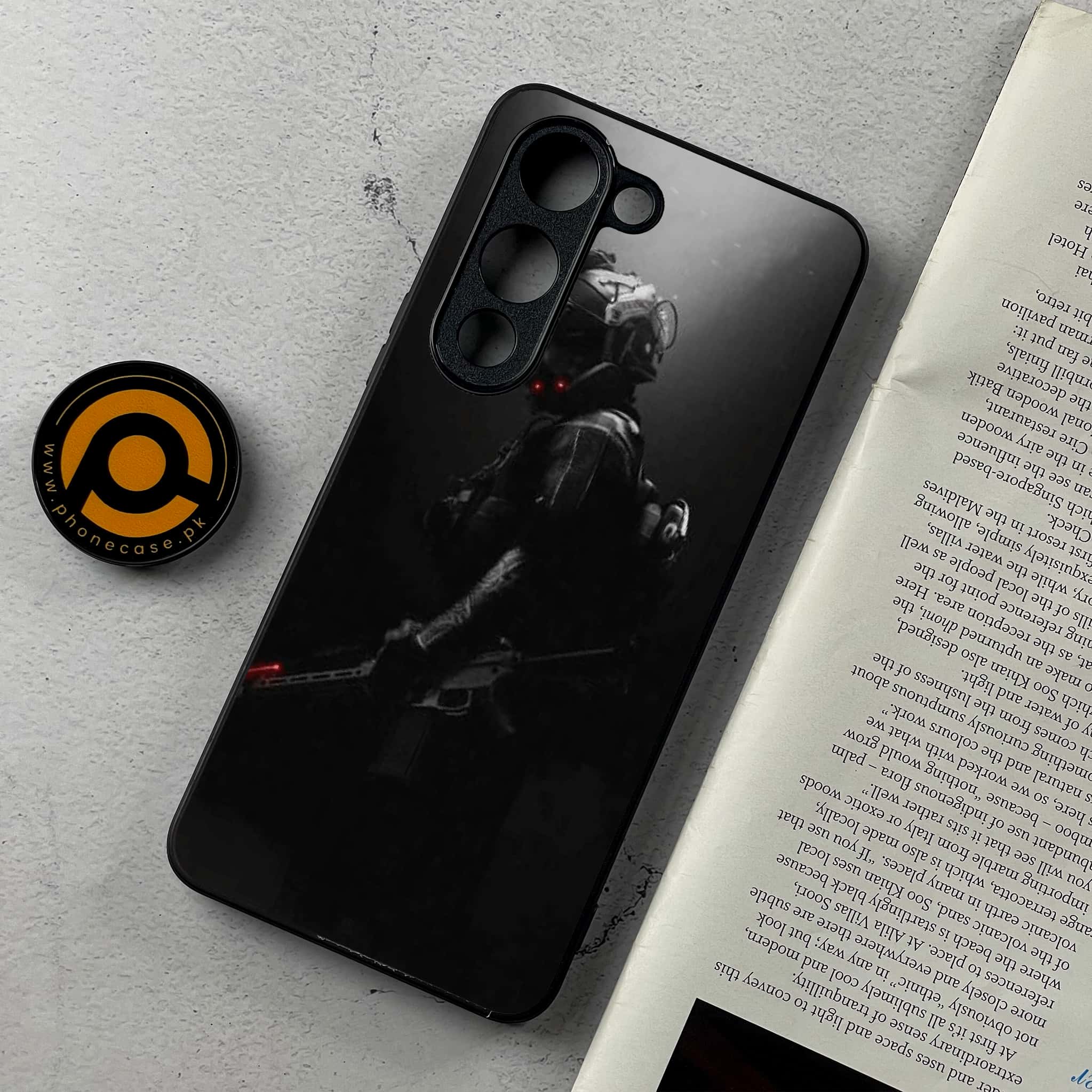Vivo Y04 - Black Art Series - Premium Metal Printed Soft Bumper Shockproof Case